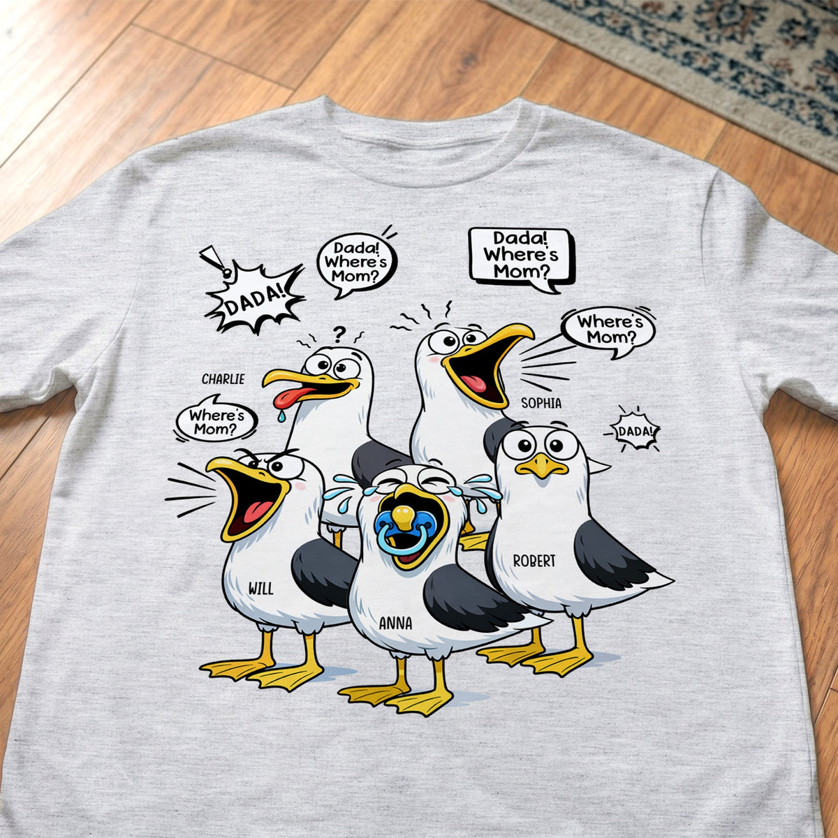 Funny Dad Silly Seagulls - Fun Father's Day Gift - Personalized Shirt