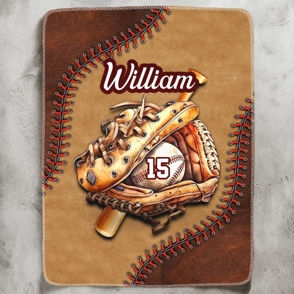 Gift For Baseball, Softball Lovers - Personalized Blanket