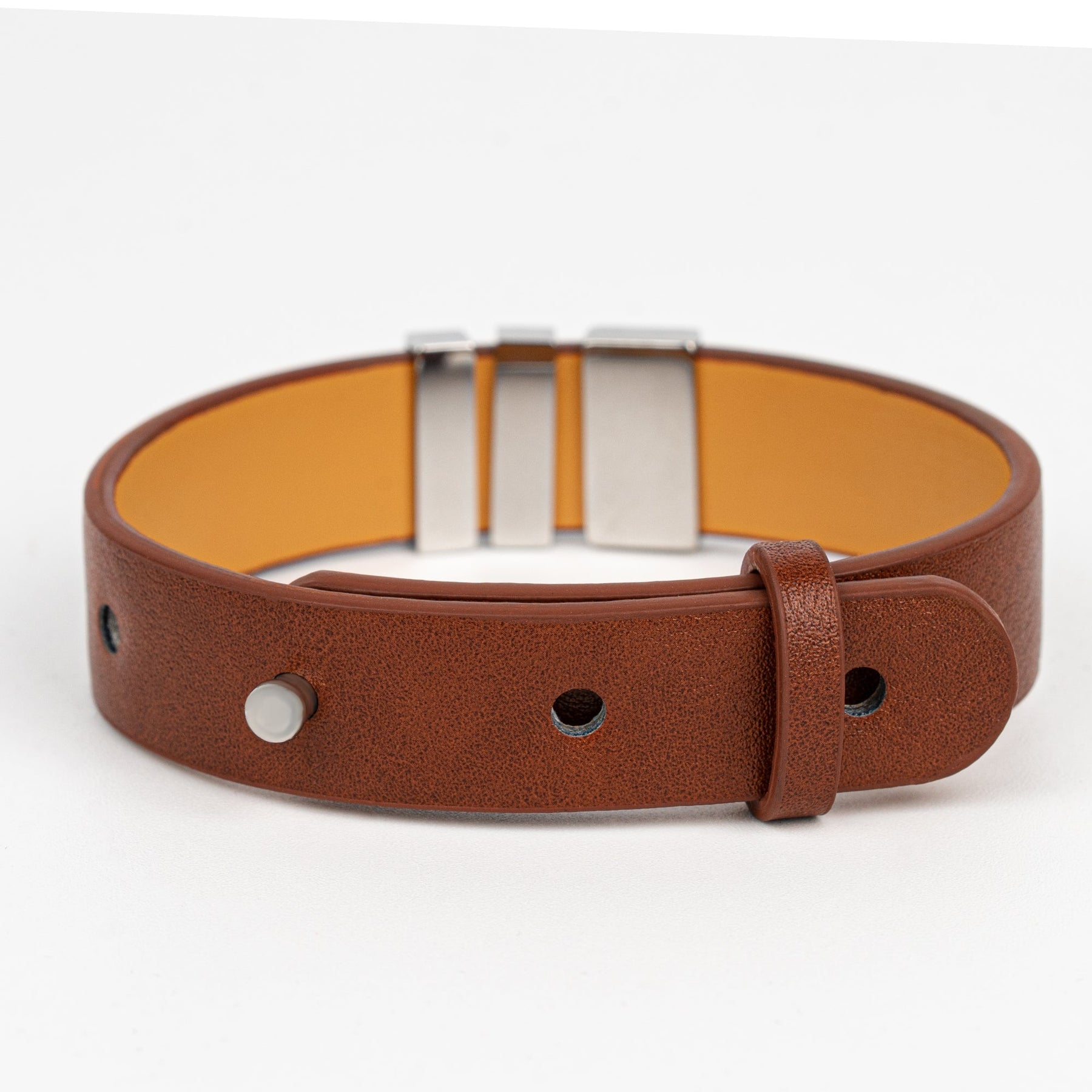 Gift For Men - Personalized Leather Bracelet With Name Beads