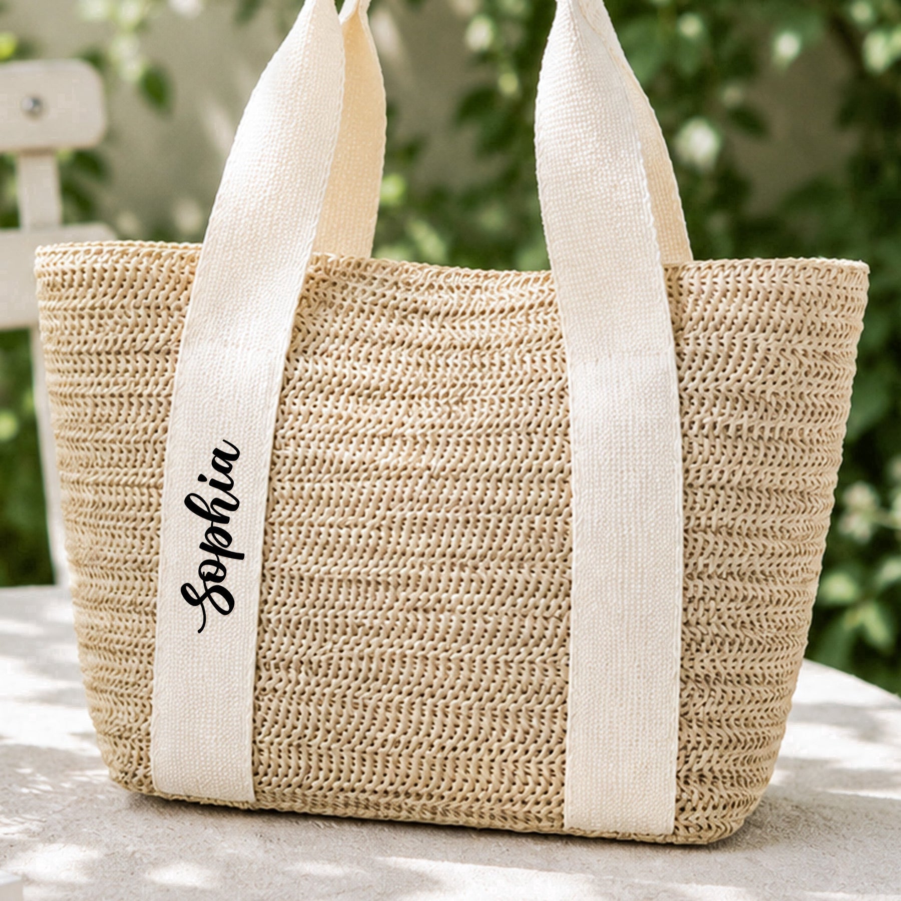 Gift For Her Summer Style - Personalized Straw Bag