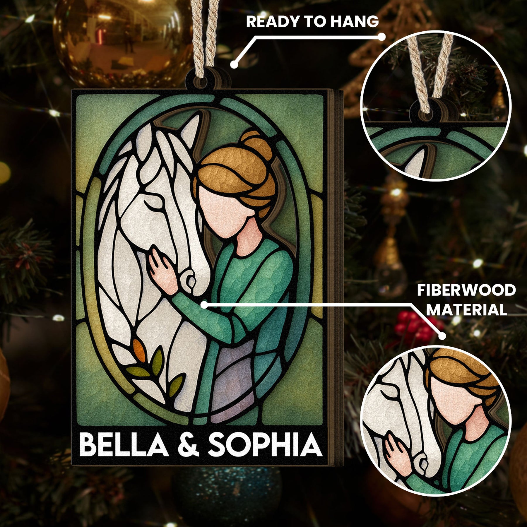 Girl And Her Horse Bond That Can't Be Broken - Personalized Wooden Ornament