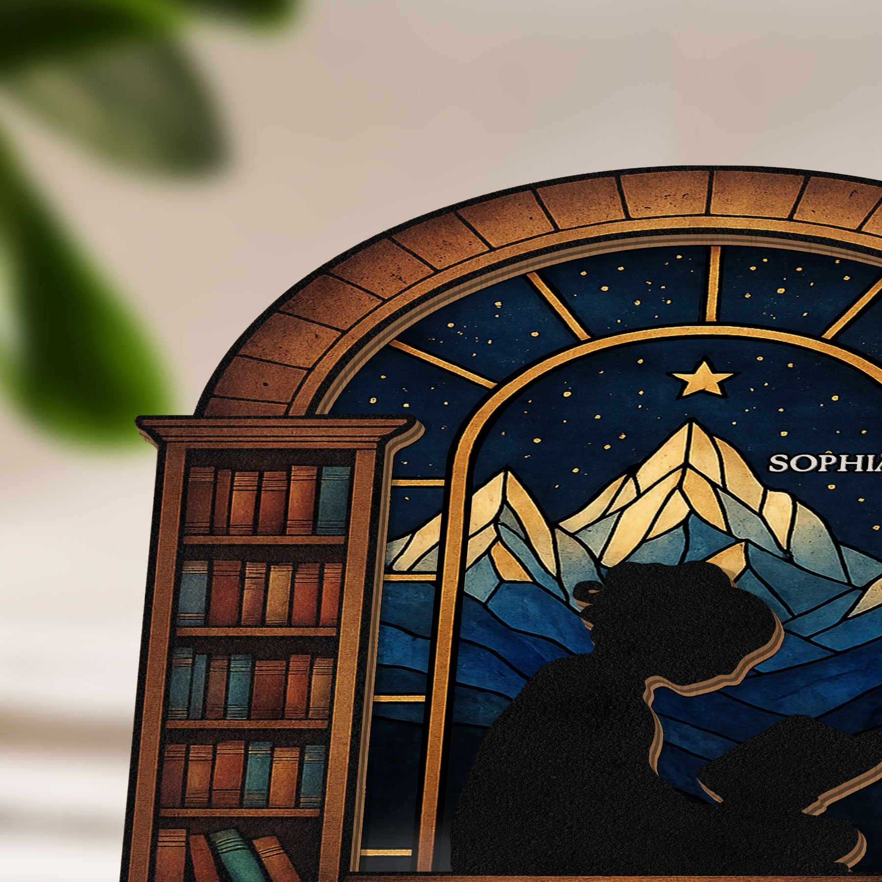 Girl Reading Book - Personalized Wood And Acrylic Night Light