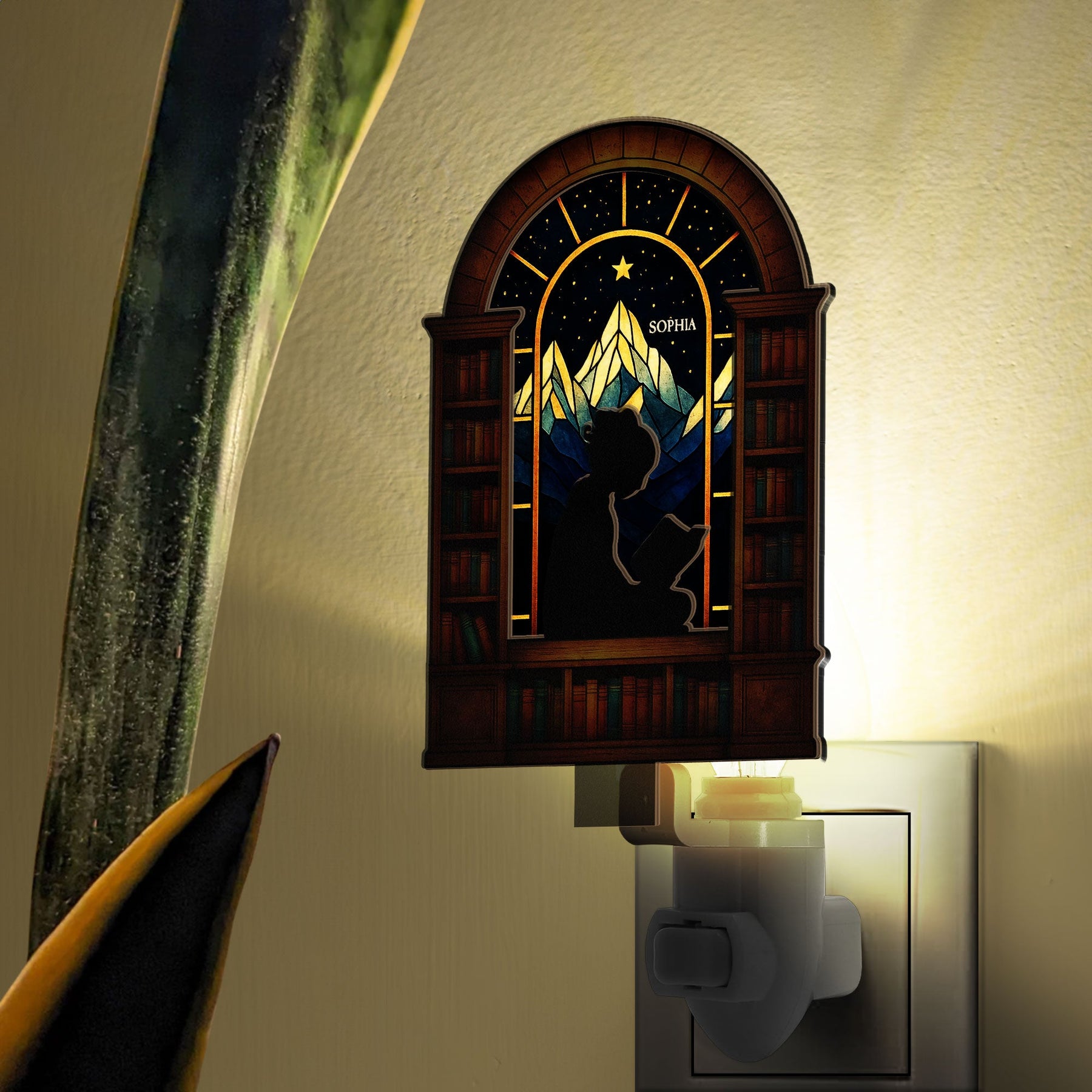 Girl Reading Book - Personalized Wood And Acrylic Night Light