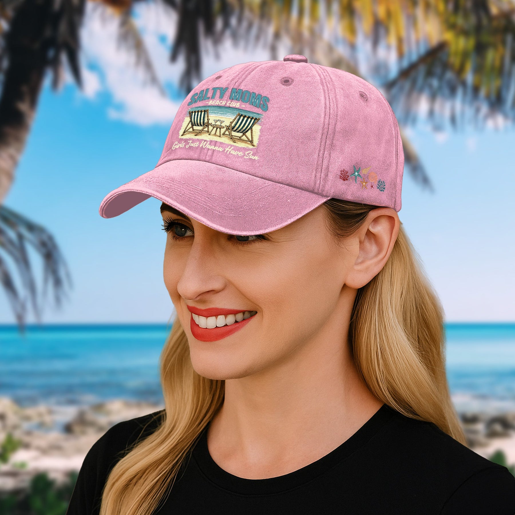 Girls Just Wanna Have Sun - Personalized Distressed Denim Cap
