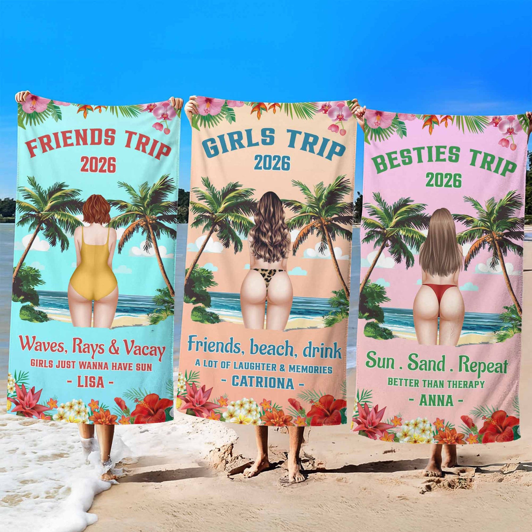 Girls Trip Hot Summer - Personalized Beach Towel