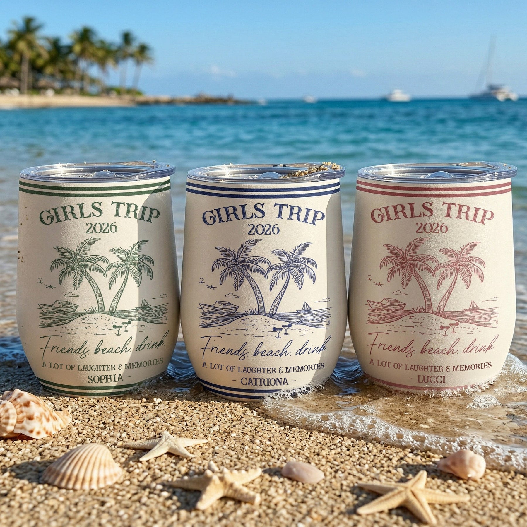 Girls Trip Summer - Personalized Wine Tumbler