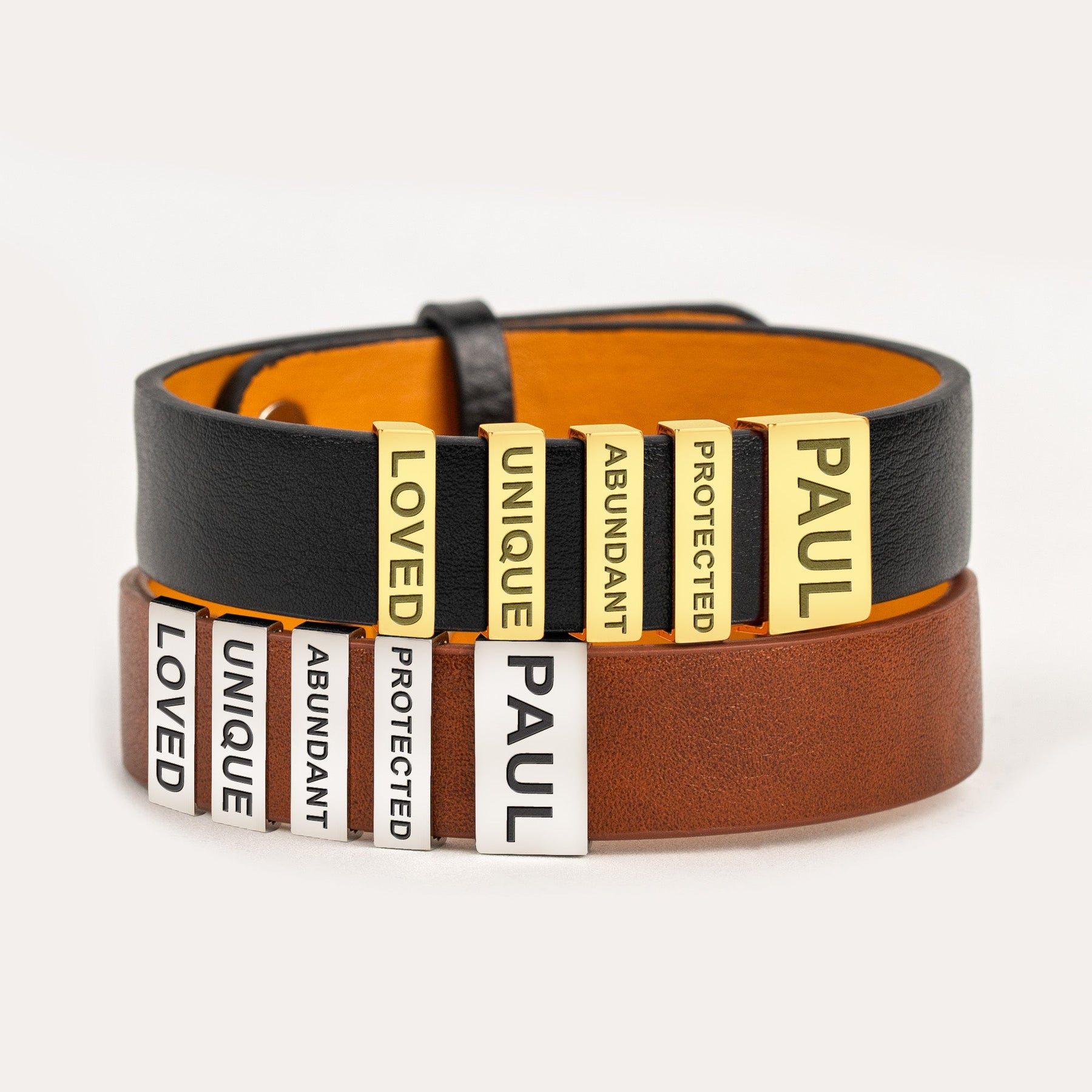 God Say I Am - Personalized Leather Bracelet With Name Beads