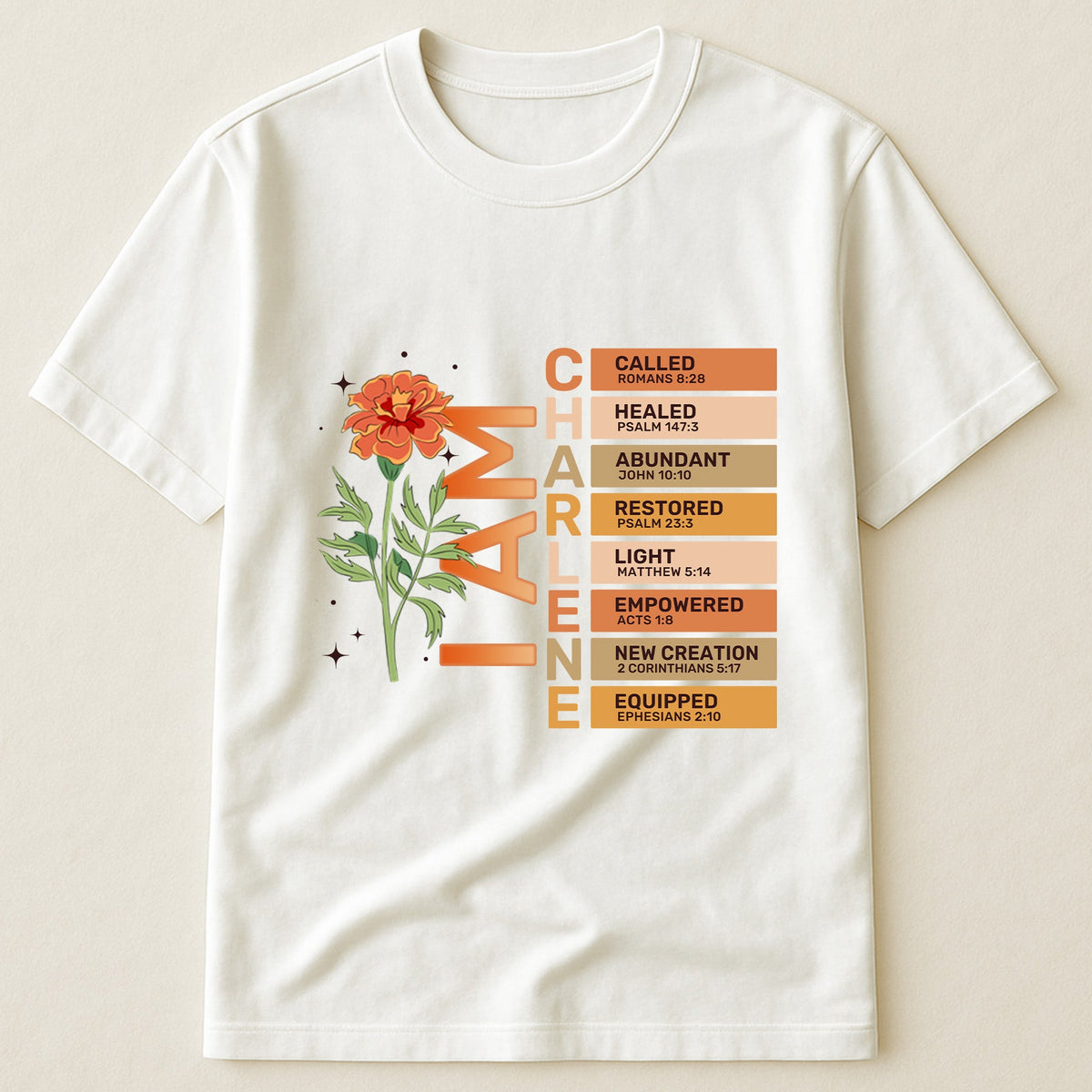 God Say I Am With Birth Flower And Bible Verses - Personalized Shirt