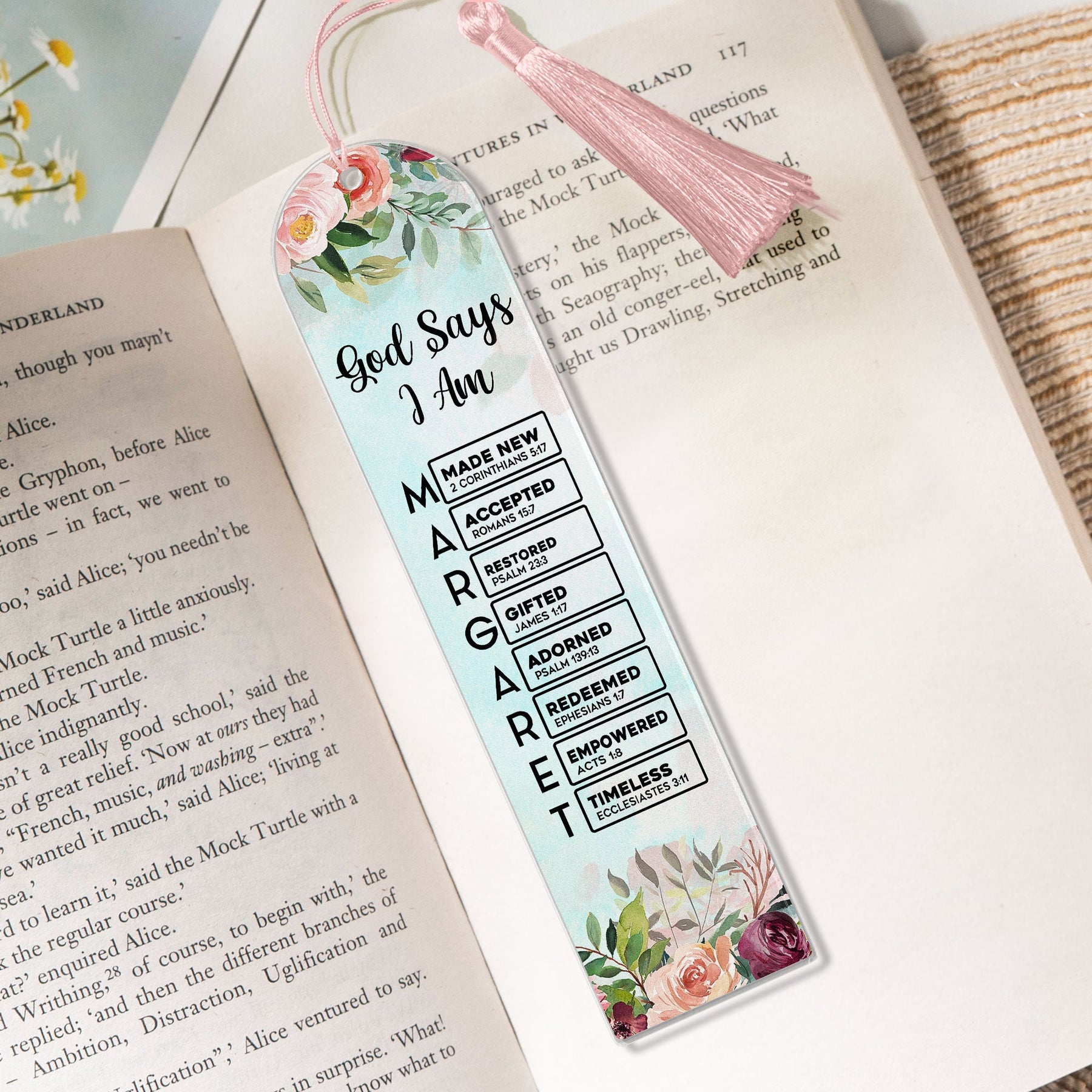 God Says I Am Name In Bible Verse - Custom Acrylic Bookmark