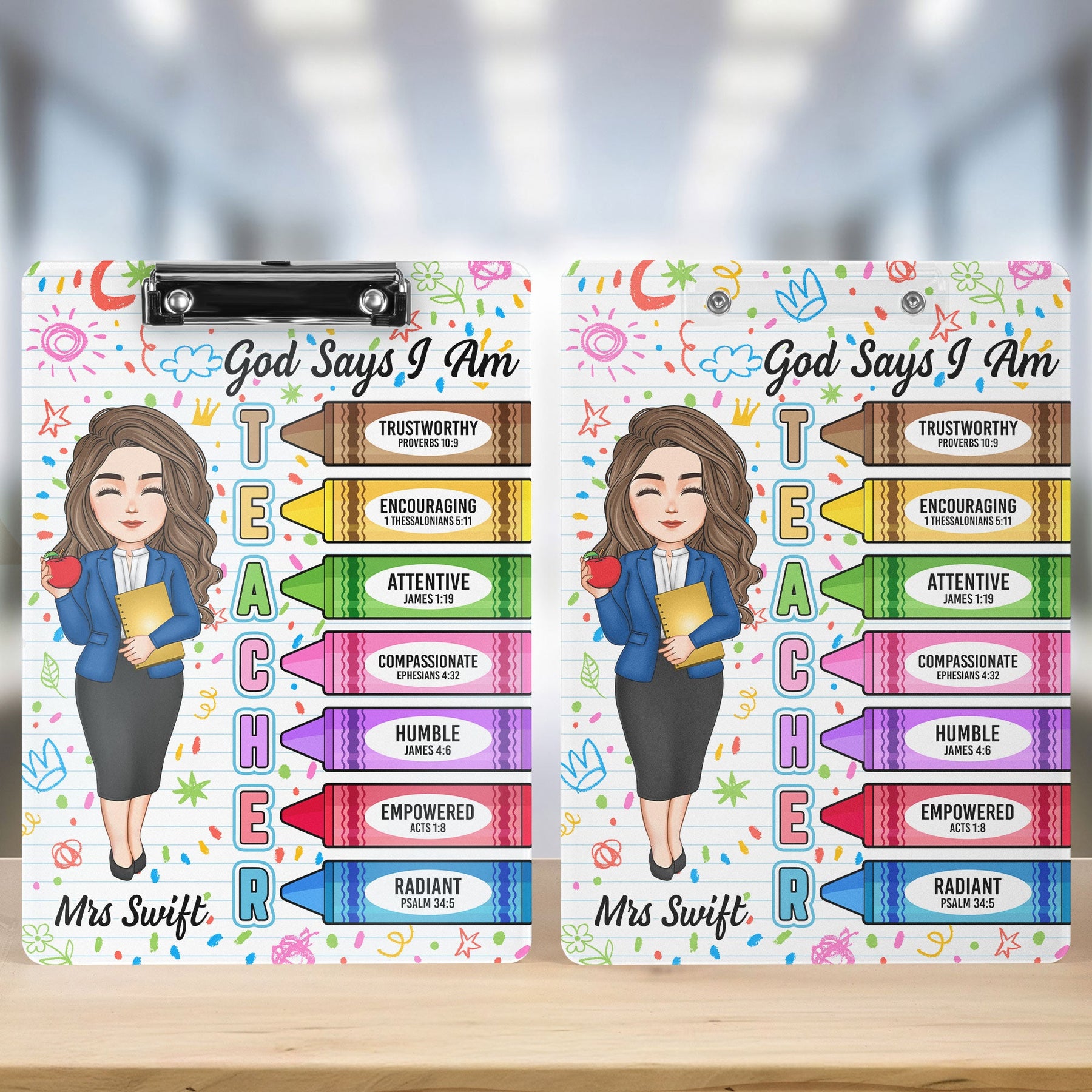 God Says I Am Teacher Christian Bible Back To School - Personalized Acrylic Clipboard