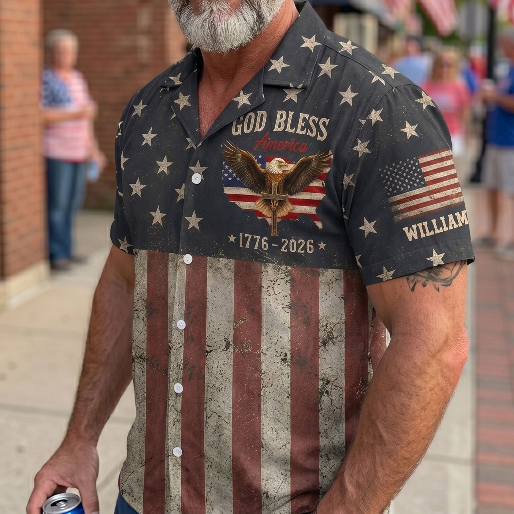 God Bless America 1776-2026 - Personalized Hawaiian Shirt