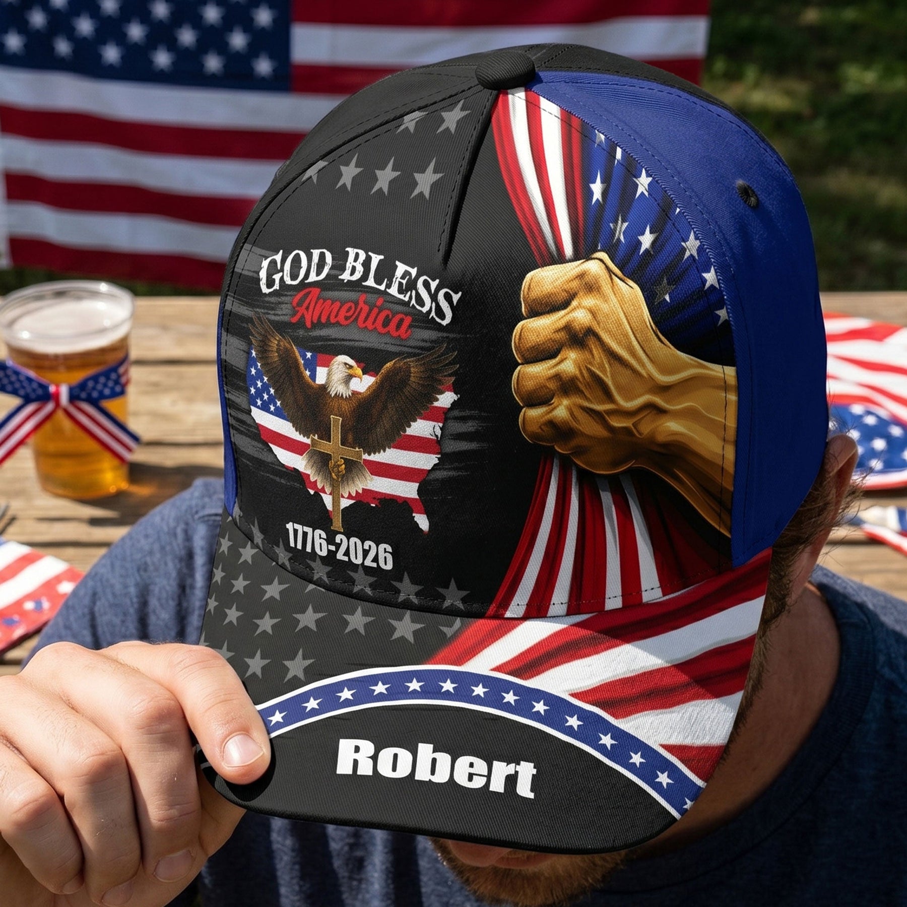 God Bless America - Personalized Cap