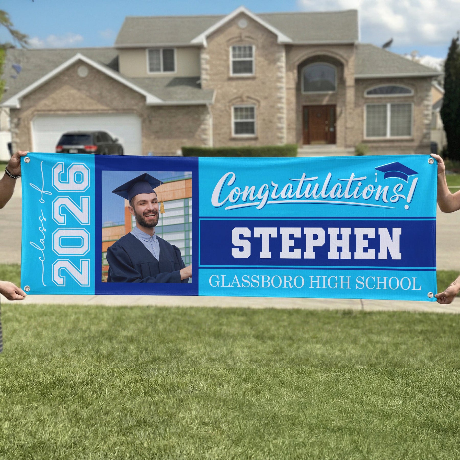 Graduation Custom Photo, Name & School - Personalized Banner