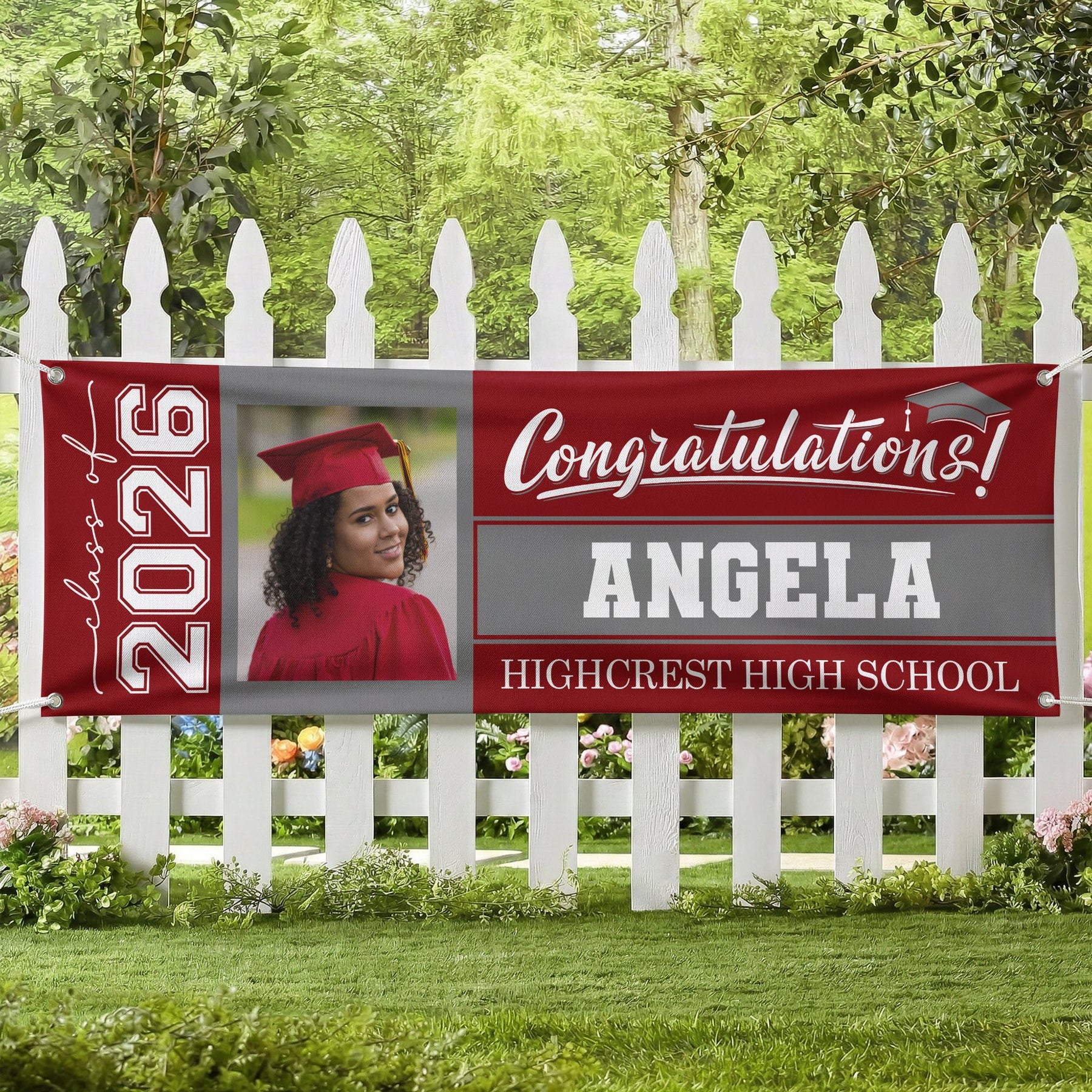 Graduation Custom Photo, Name & School - Personalized Banner