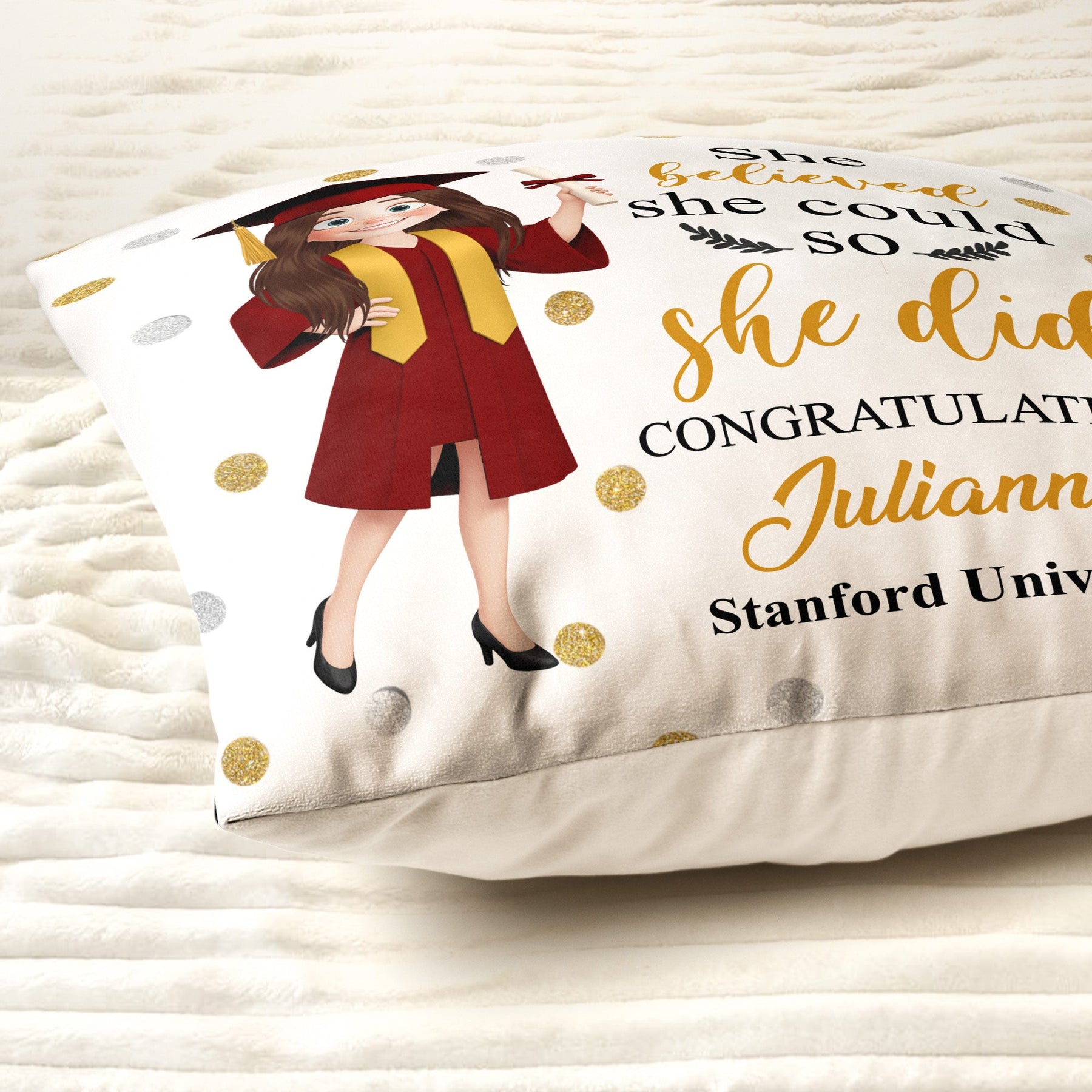 Graduation Cute Cartoon - Personalized Pillow (Insert Included)