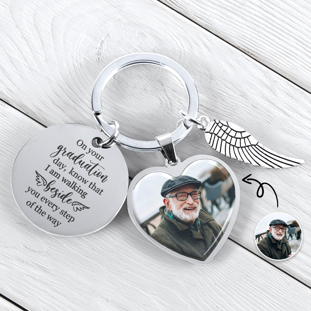 Graduation Day Memorial Custom Photo - Personalized Keychain