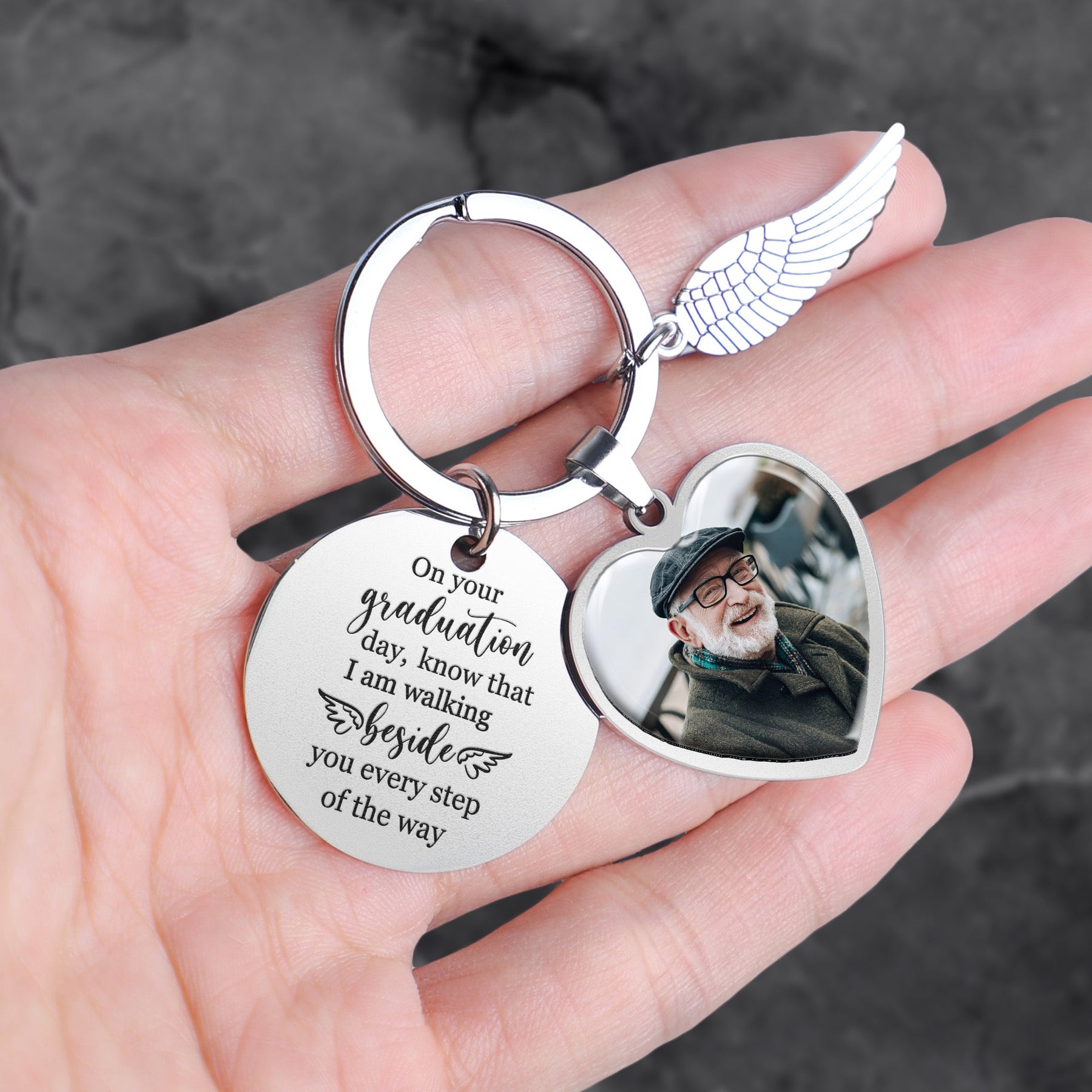 Graduation Day Memorial Custom Photo - Personalized Keychain