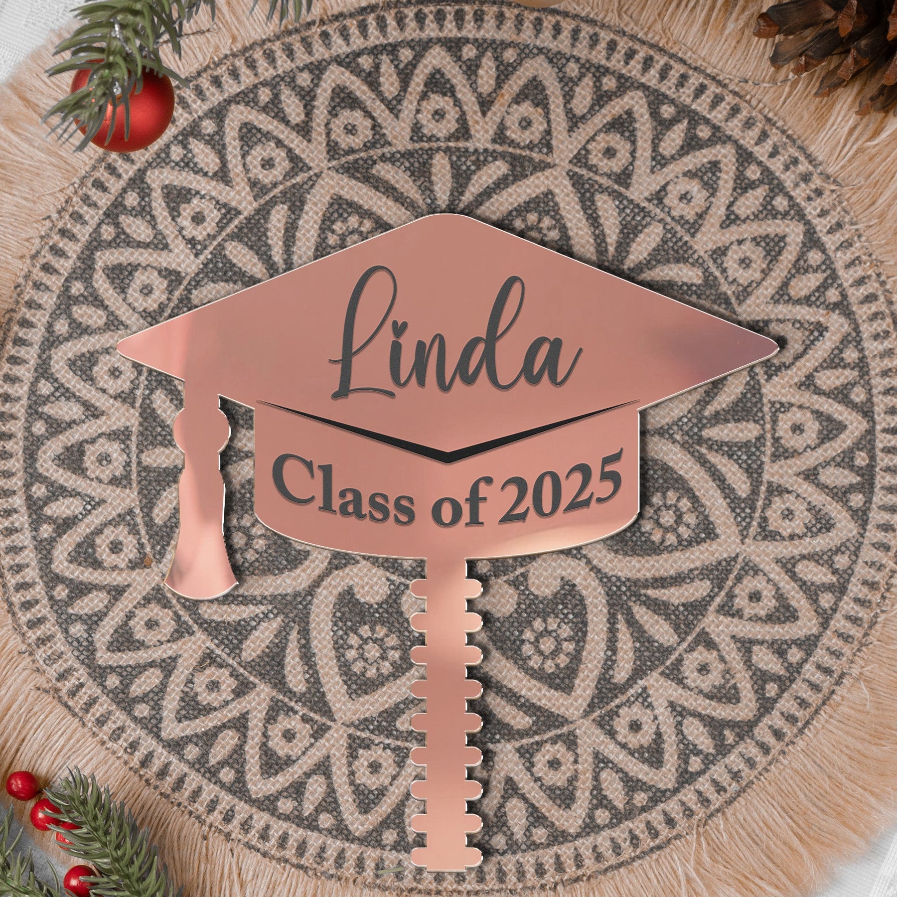 Graduation Decoration - Congrats Graduate Gift - Personalized Christmas Tree Topper