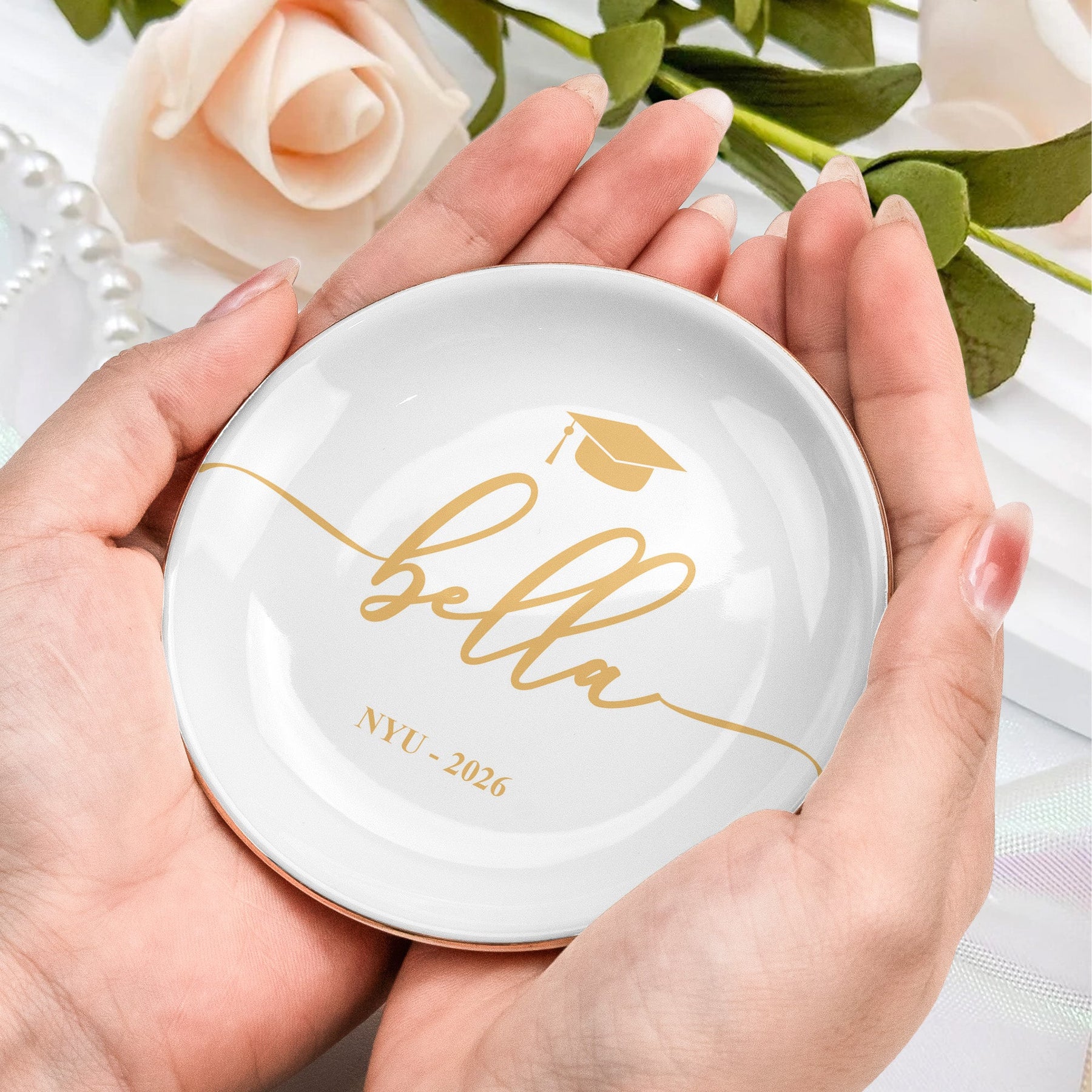 Graduation Dish Custom Name School Year - Personalized Jewelry Dish