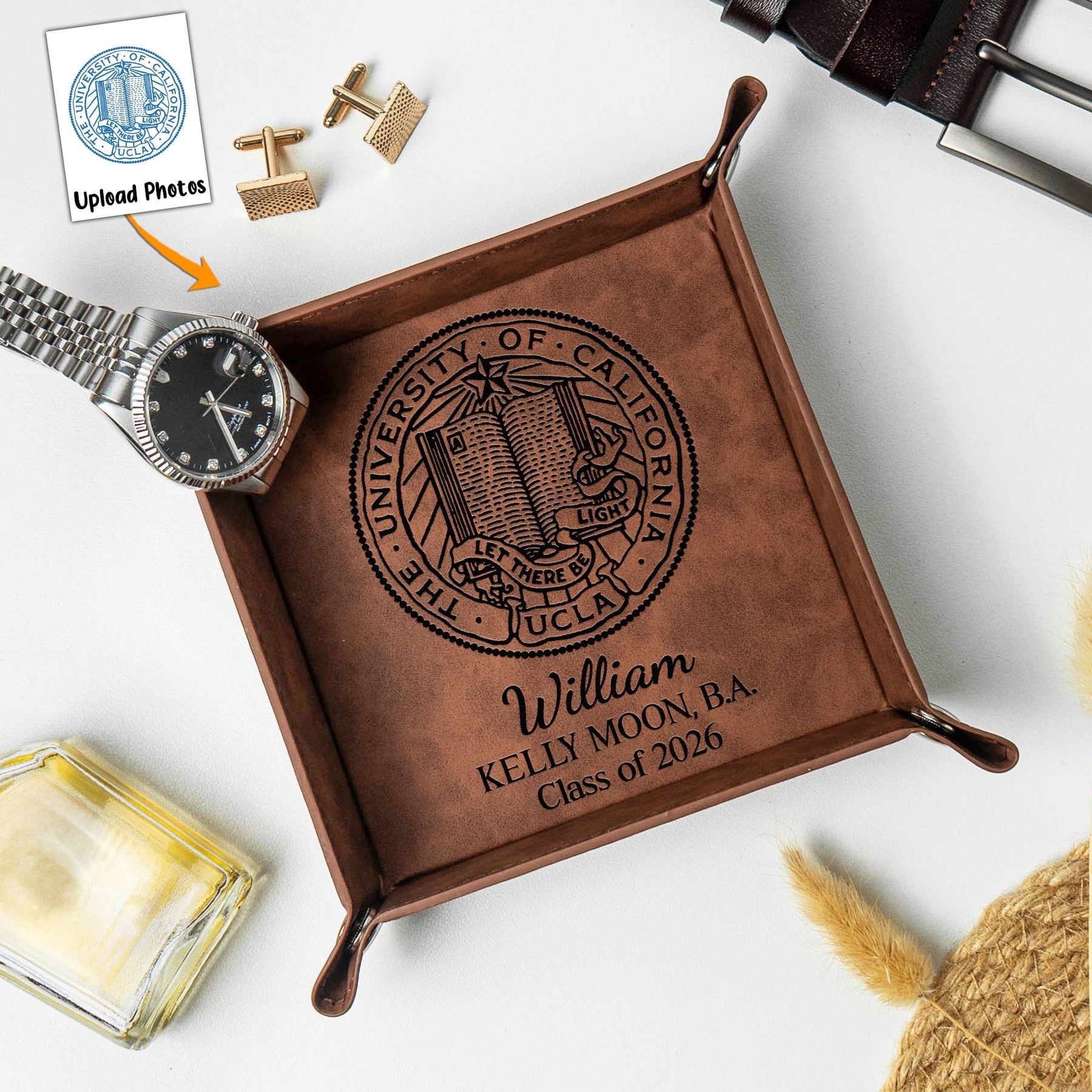 Graduation Gift Custom With University College Seal Year - Personalized Valet Tray