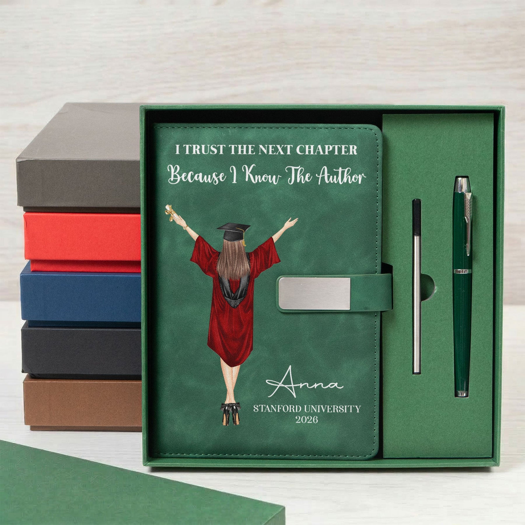 Graduation Gift For Her Him - Personalized Notebook Set