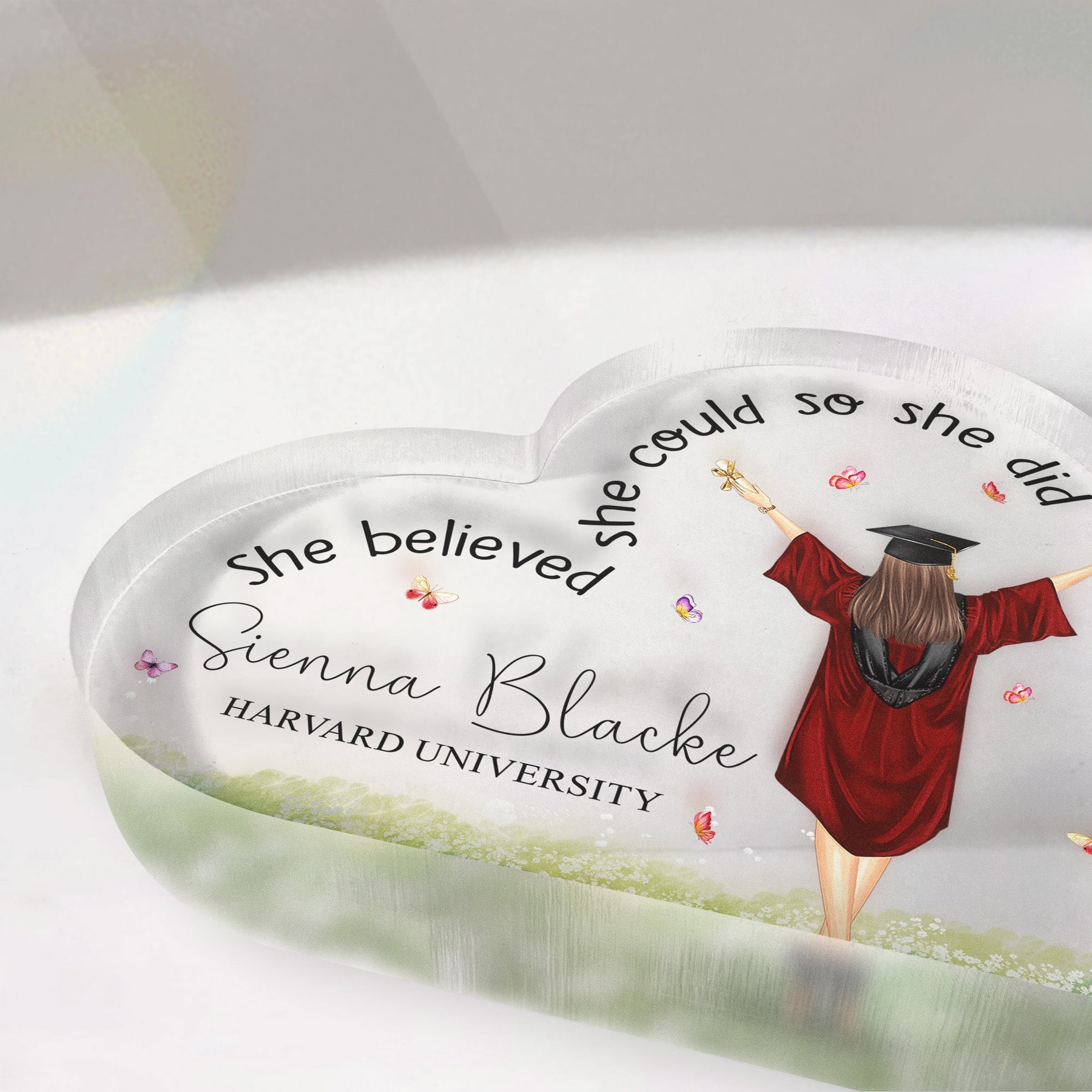 Graduation Gift She Believed She Could So She Did - Personalized Acrylic Plaque