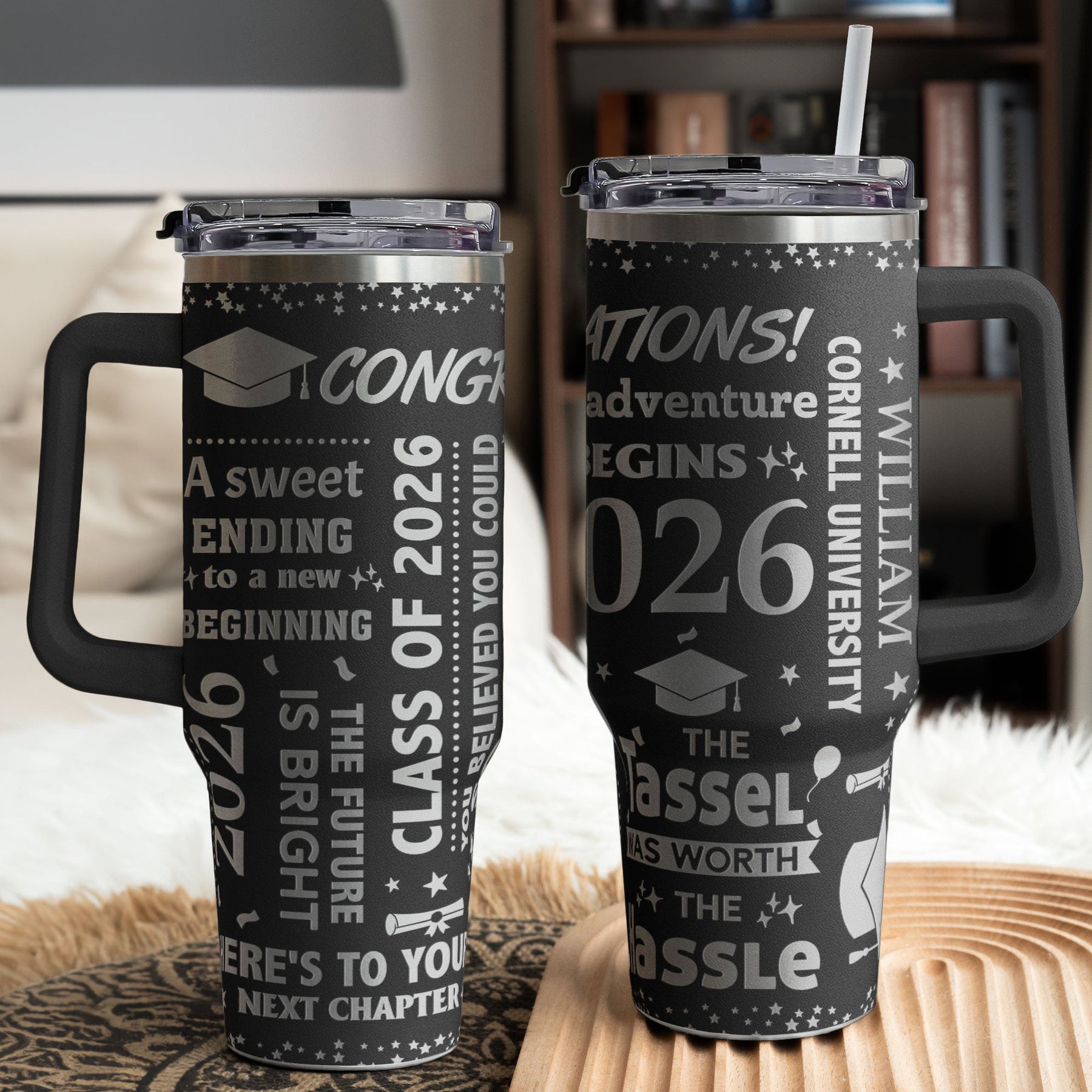 Graduation Gift The Future Is Bright - Personalized 40oz Tumbler