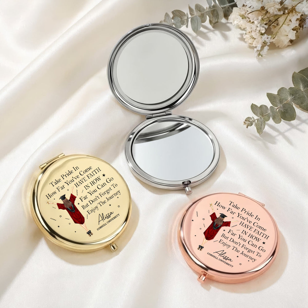Graduation Gifts For Her Women Girls - Personalized Compact Mirror