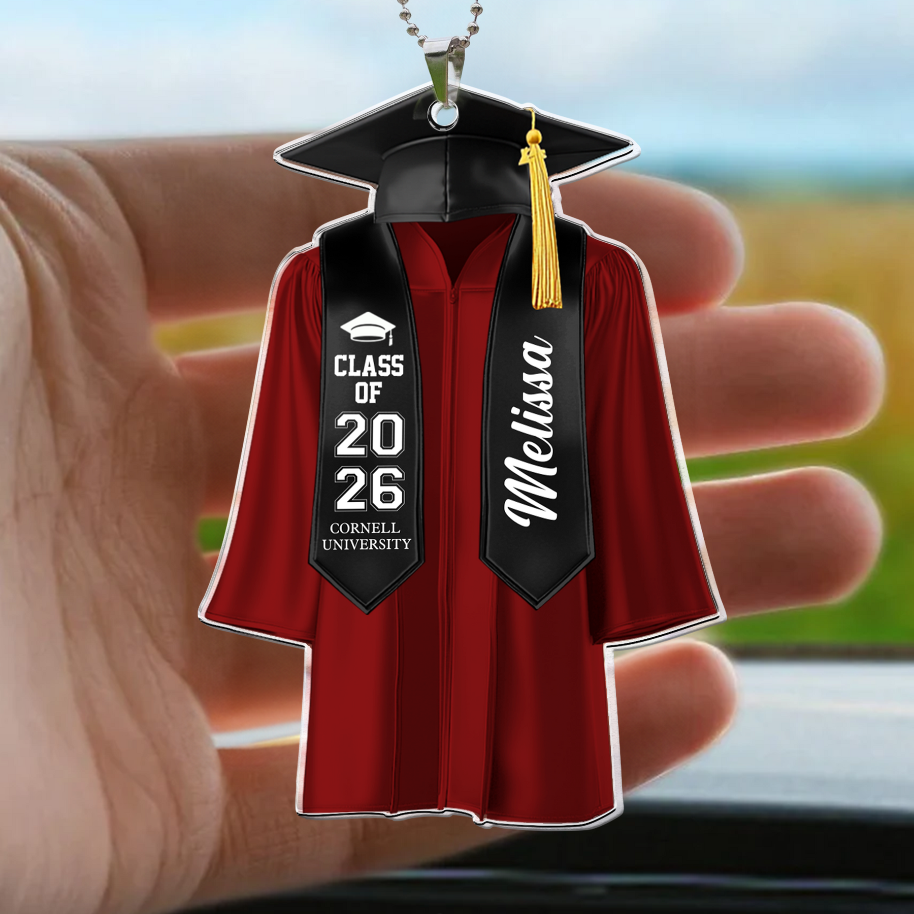 Graduation Ornaments Class of 2026 - Personalized Rear View Mirror Accessory