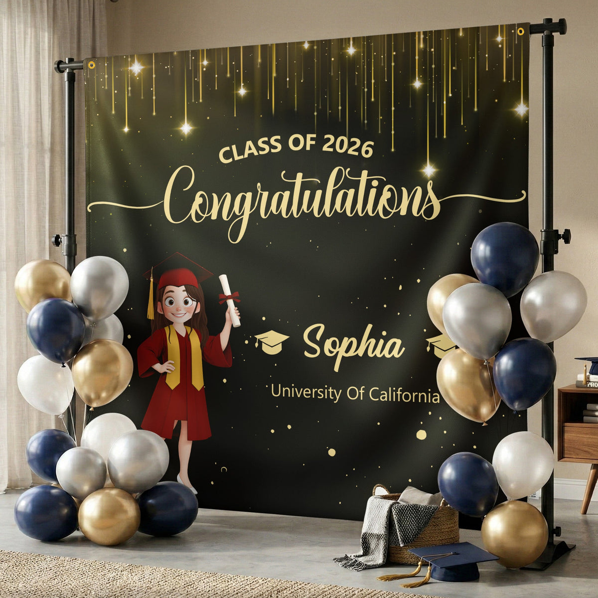 Graduation Congratulations - Personalized Backdrop