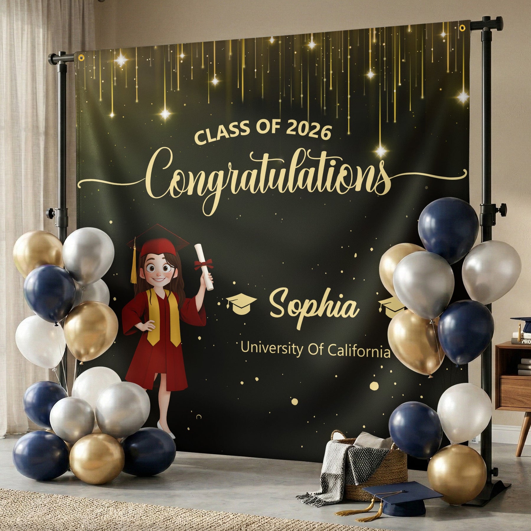 Graduation Congratulations - Personalized Backdrop