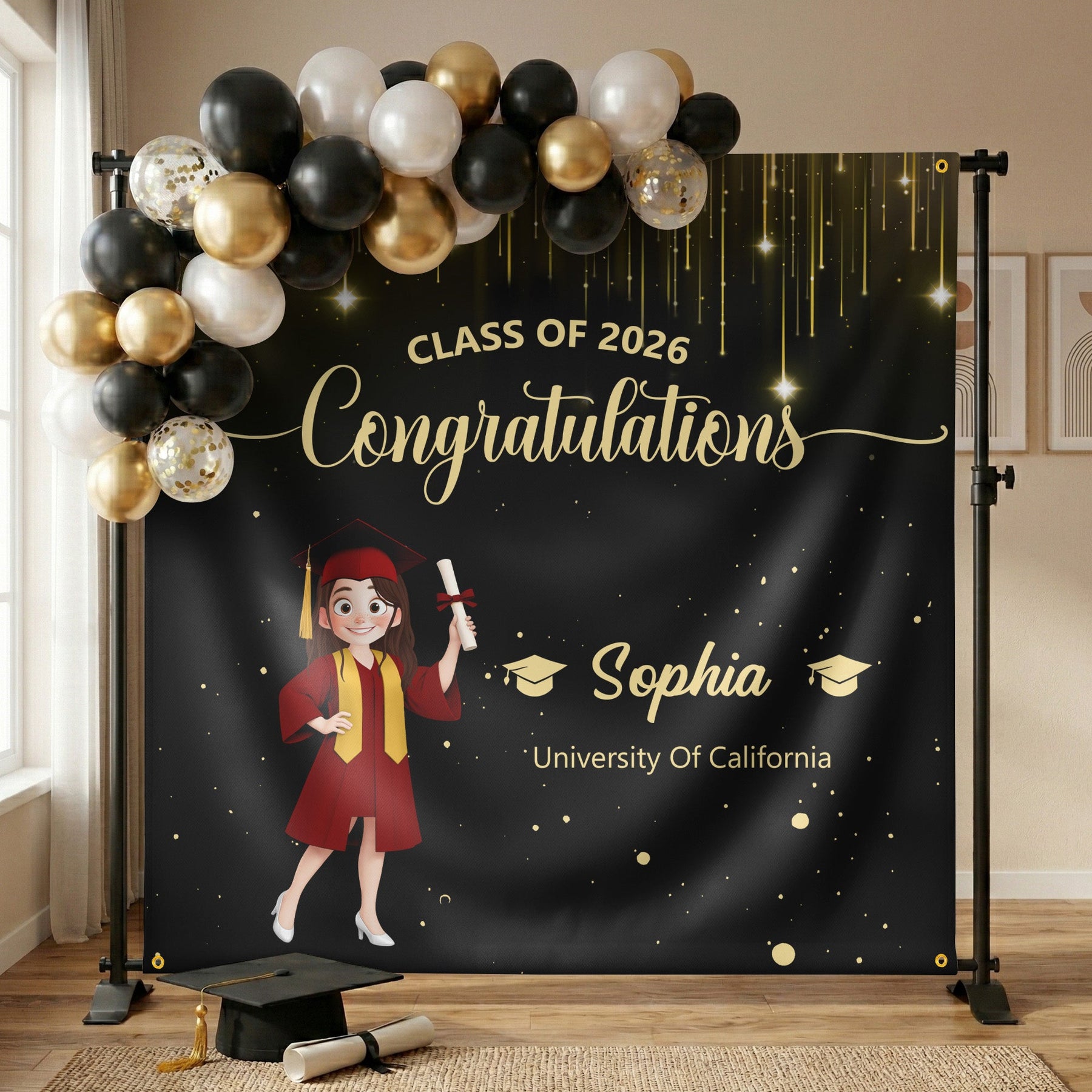 Graduation Congratulations - Personalized Backdrop