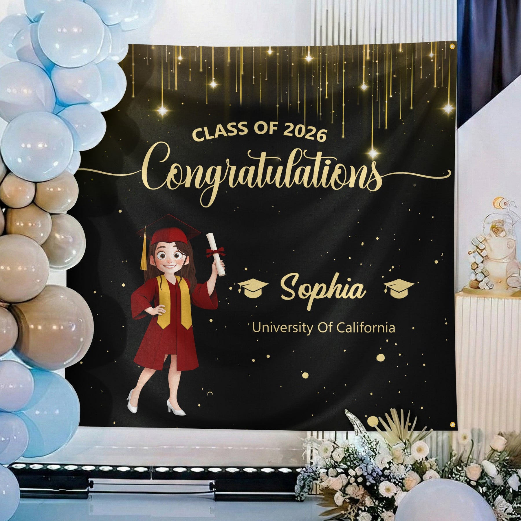 Graduation Congratulations - Personalized Backdrop