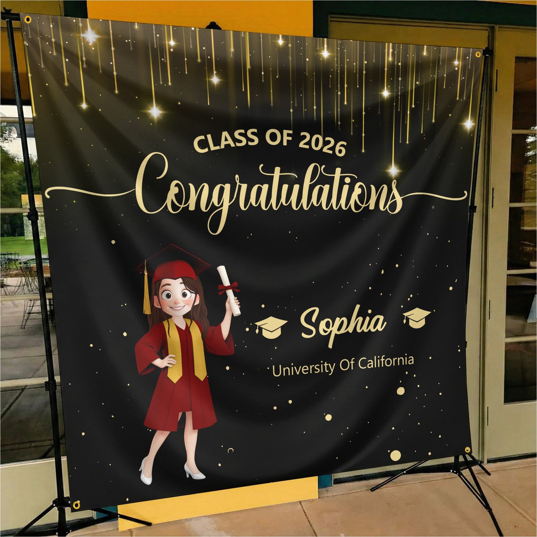 Graduation Congratulations - Personalized Backdrop