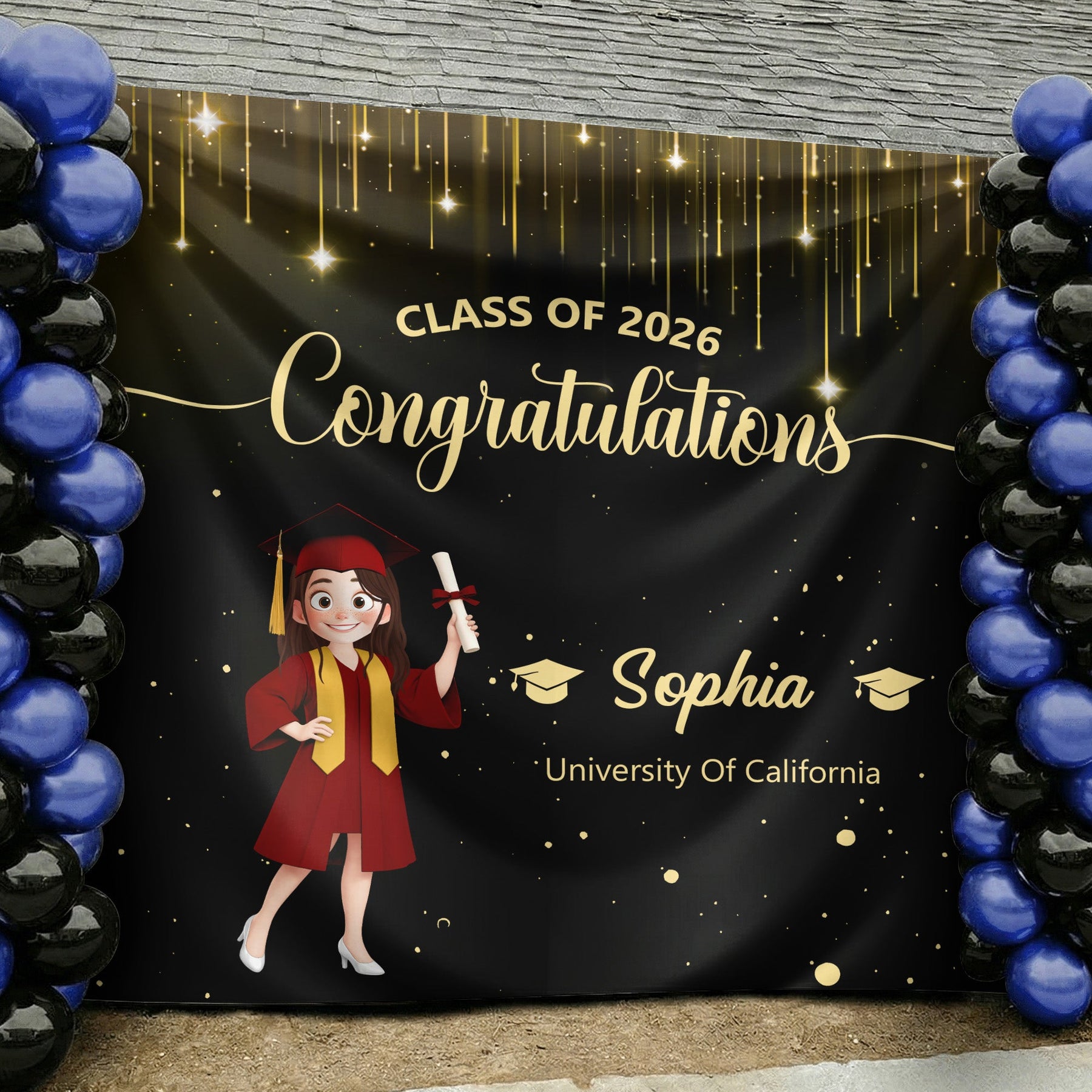 Graduation Congratulations - Personalized Backdrop