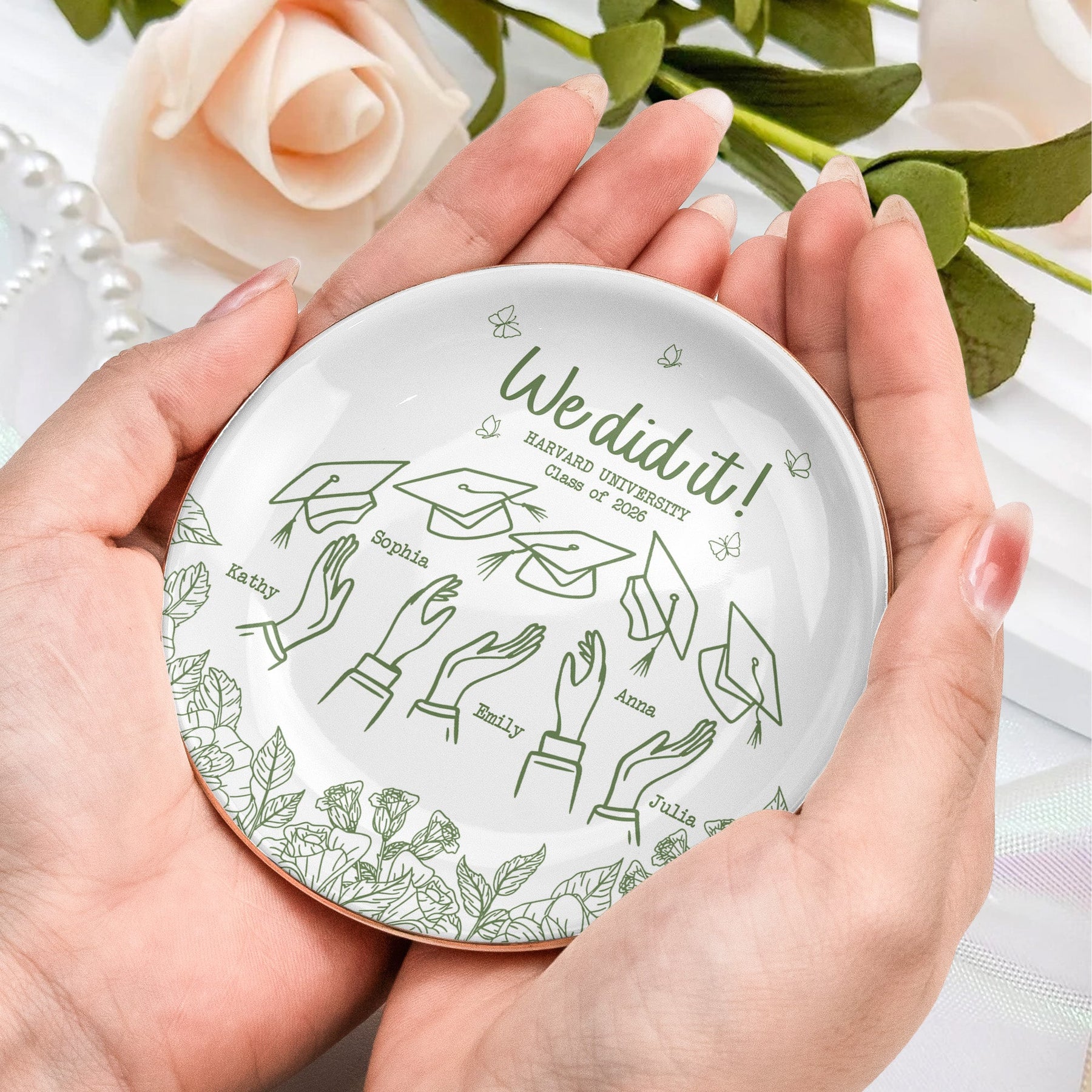 Graduation Gift For Friends - Personalized Jewelry Dish