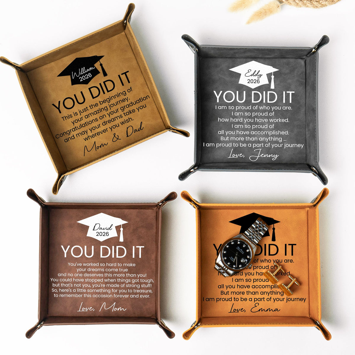 Graduation Gifts Message For Graduated Son - Personalized Valet Tray