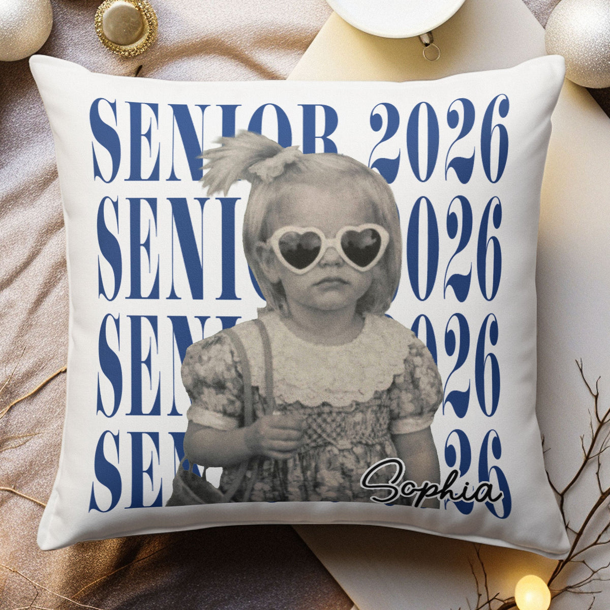Graduation Senior Vintage Photo - Personalized Pillow