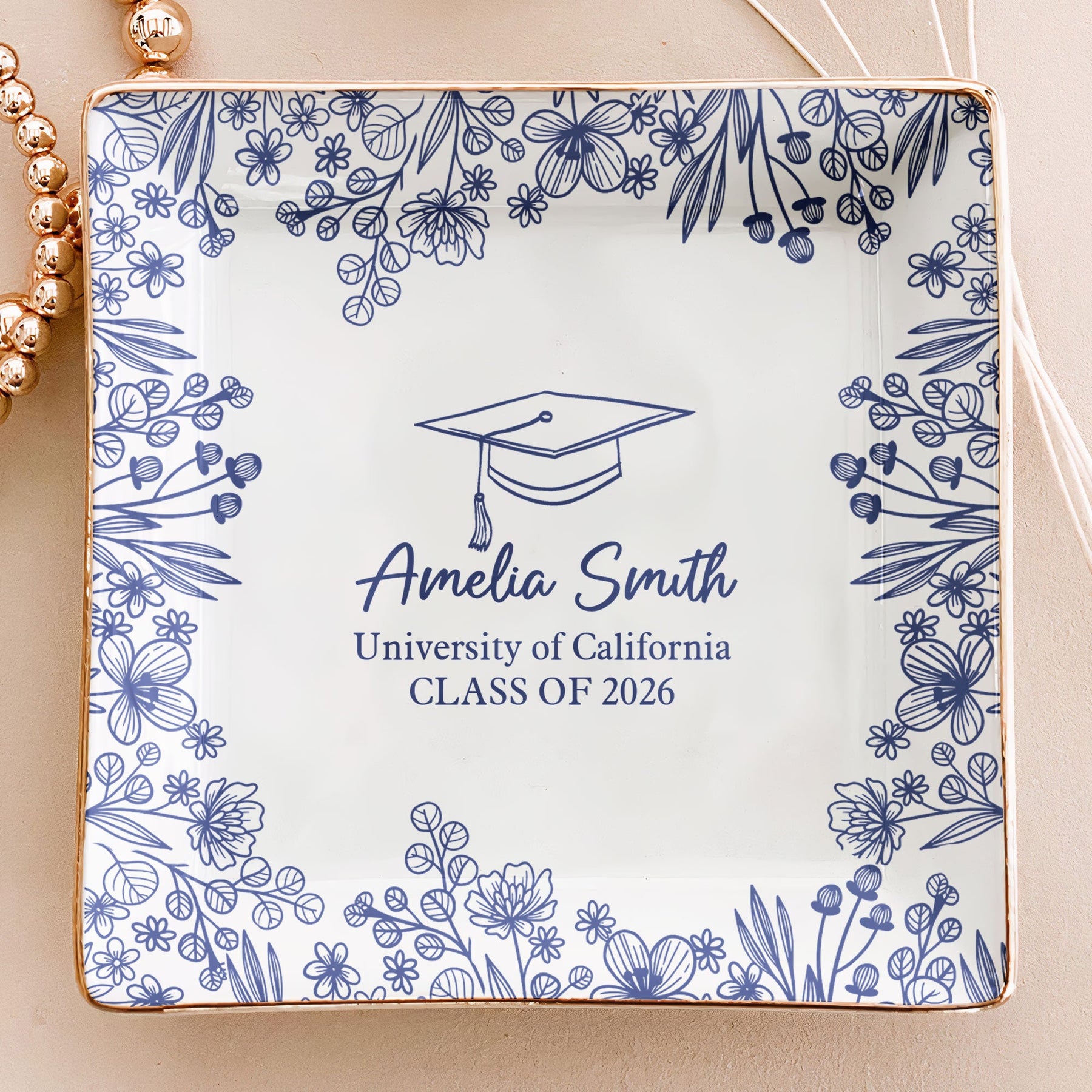 Graduation Trinket Dish Graduation Gift For Her, Him - Personalized Jewelry Dish