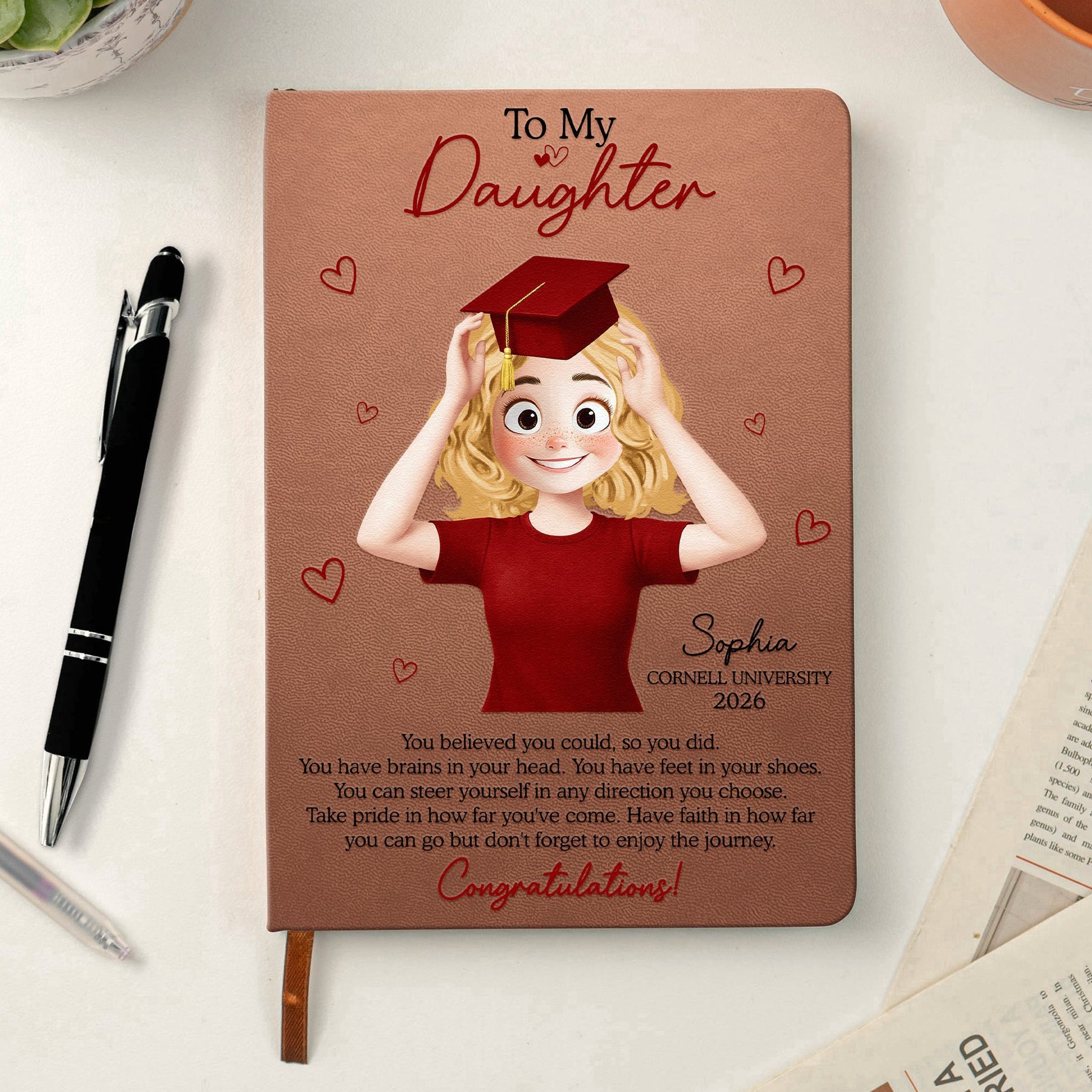 Graduation You Believed You Could So You Did New Version - Personalized Leather Journal