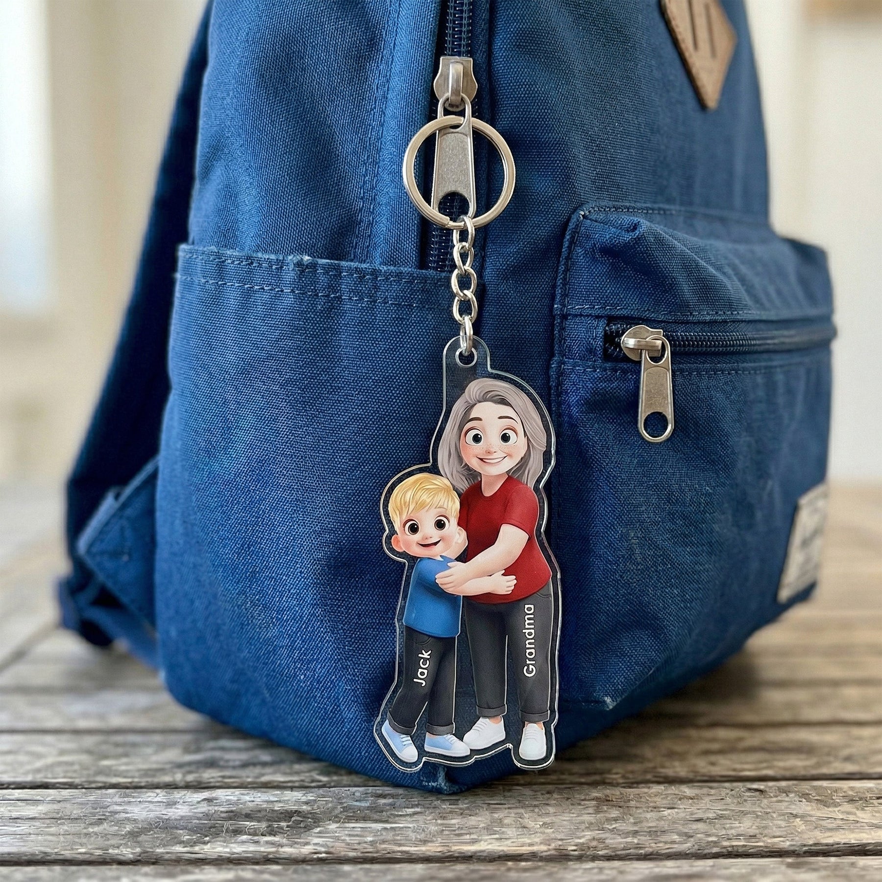 Grandma And Grandkid Love - Personalized Keychain