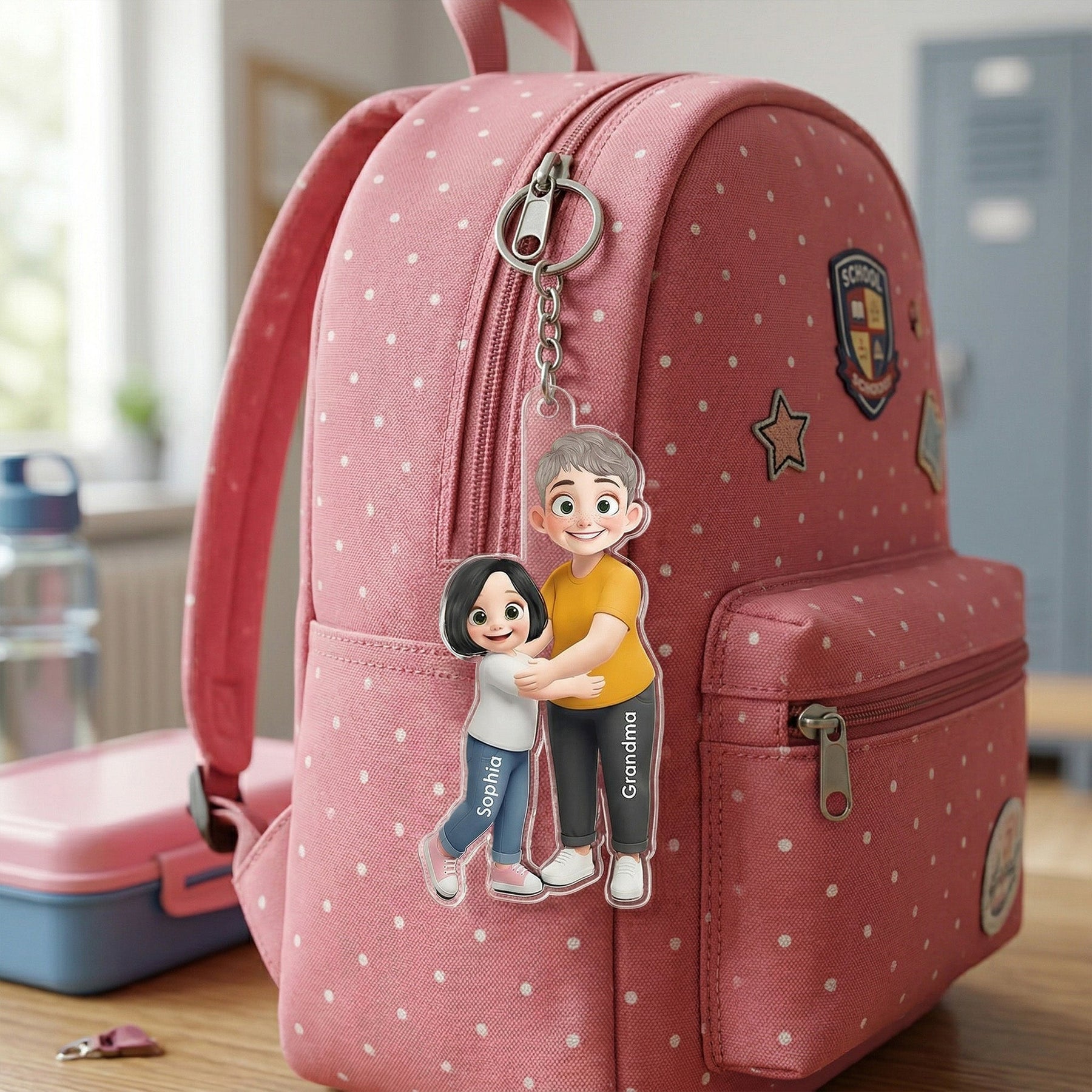Grandma And Grandkid Love - Personalized Keychain