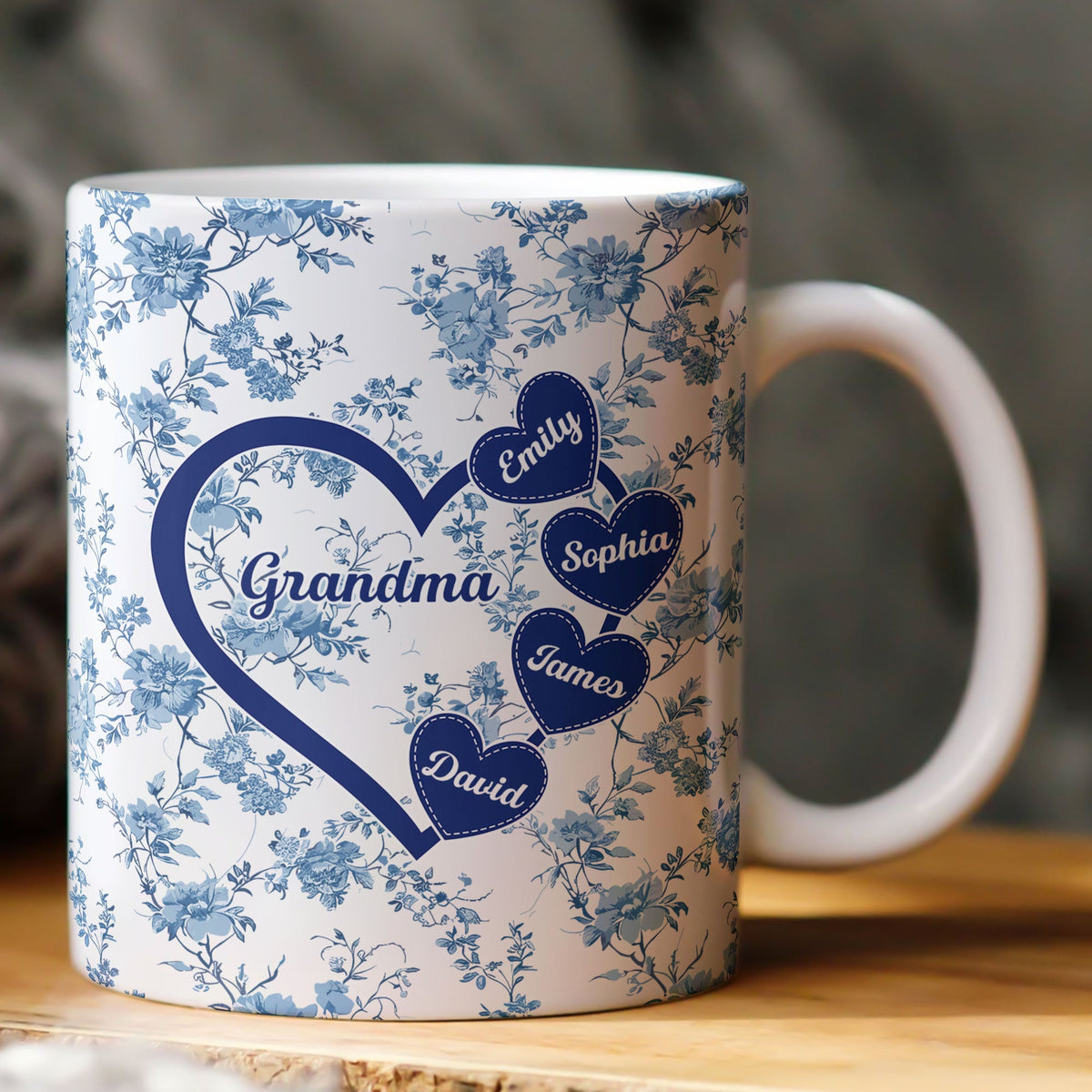 Grandma - Floral Version - Personalized Mug