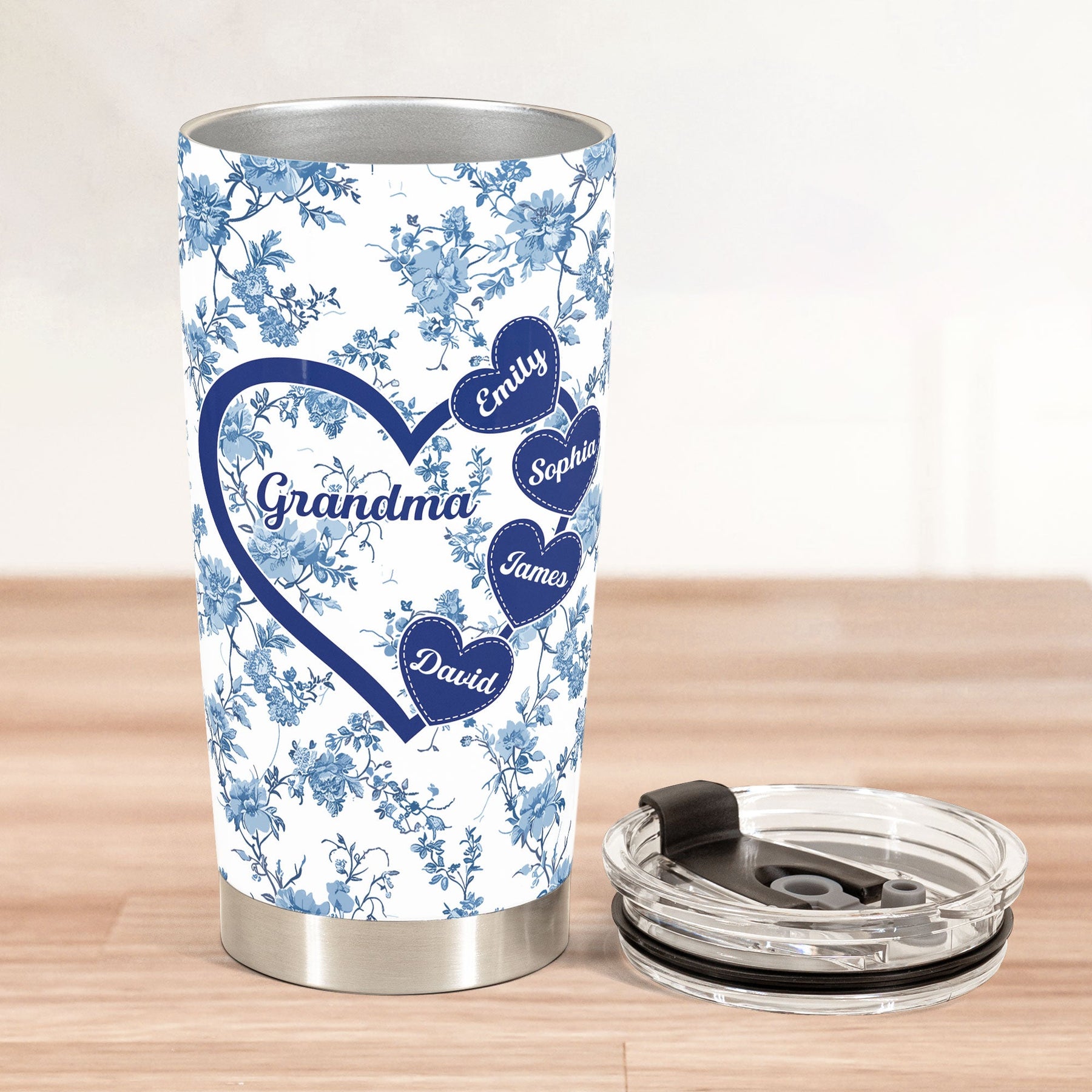 Grandma - Floral Version - Personalized Tumbler Cup