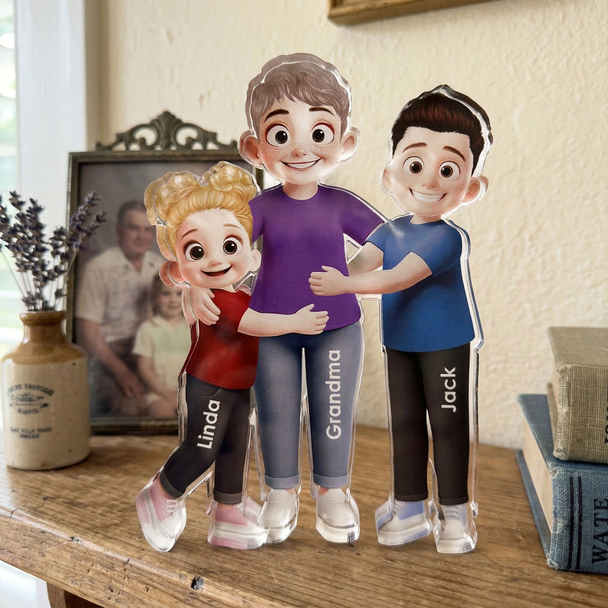 Grandma Hugging Grandkids - Personalized Acrylic Plaque