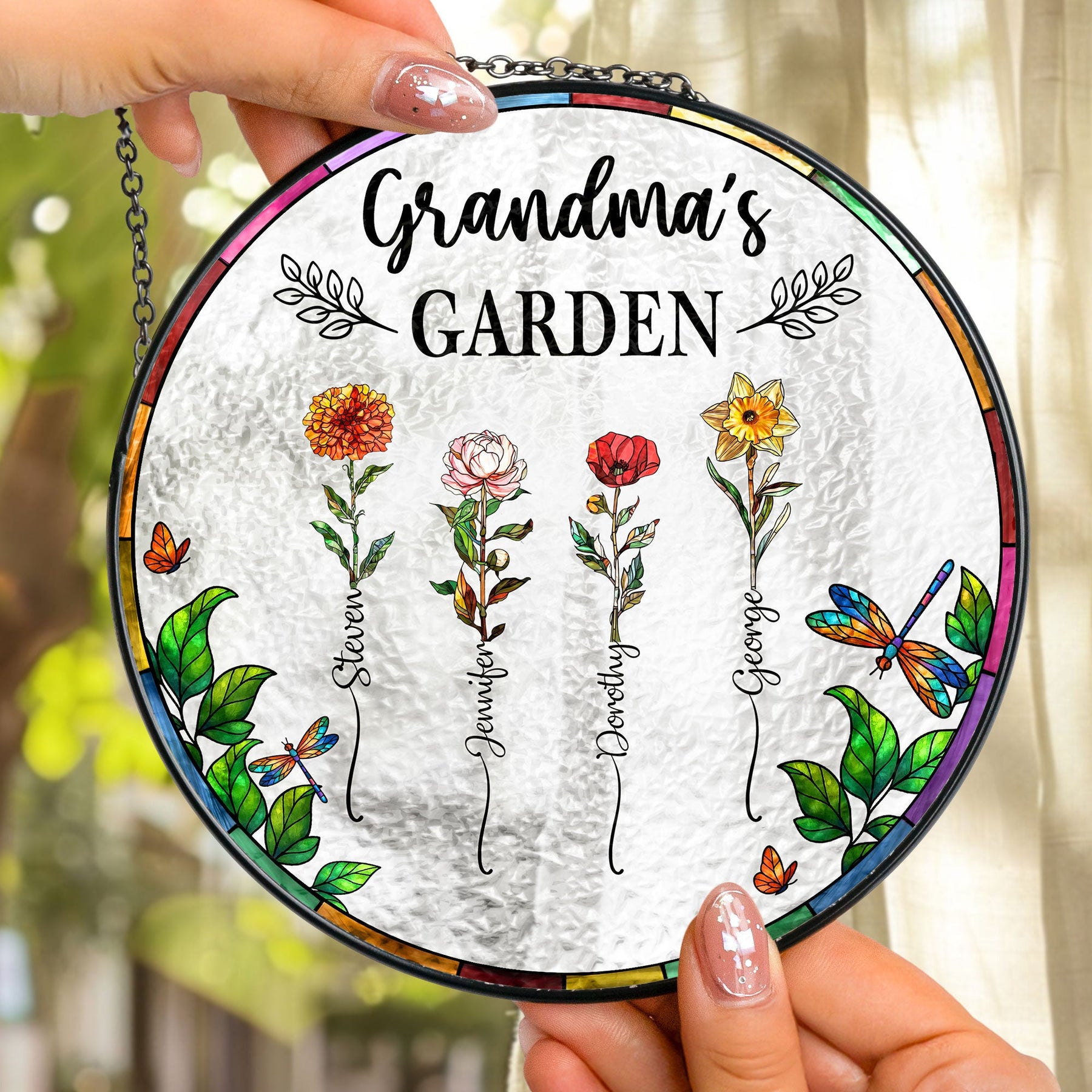 Grandma's Garden - New Version - Personalized Window Hanging Suncatcher