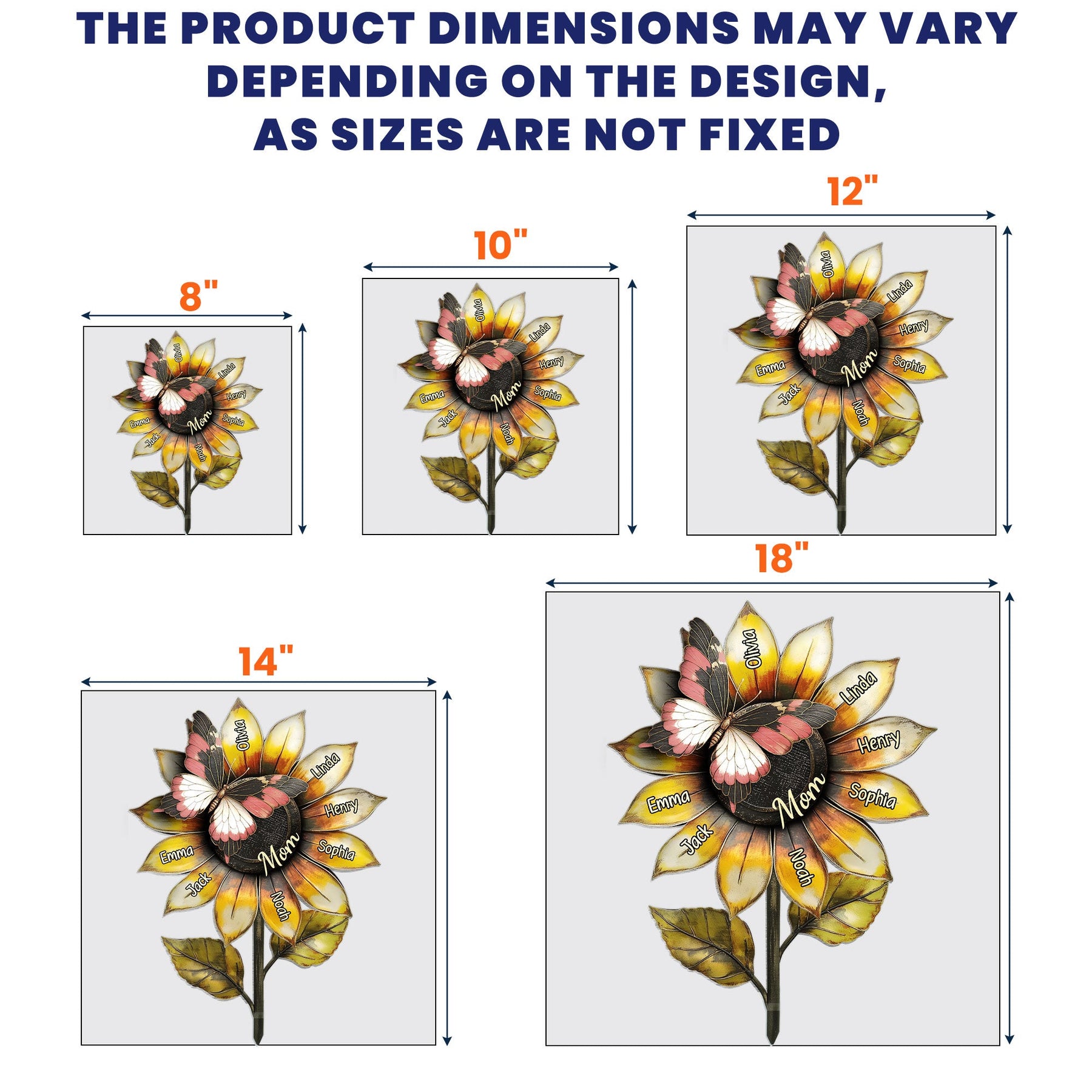 Grandma's Beautiful Sunflower Mom Mimi - Personalized Metal Garden Stake