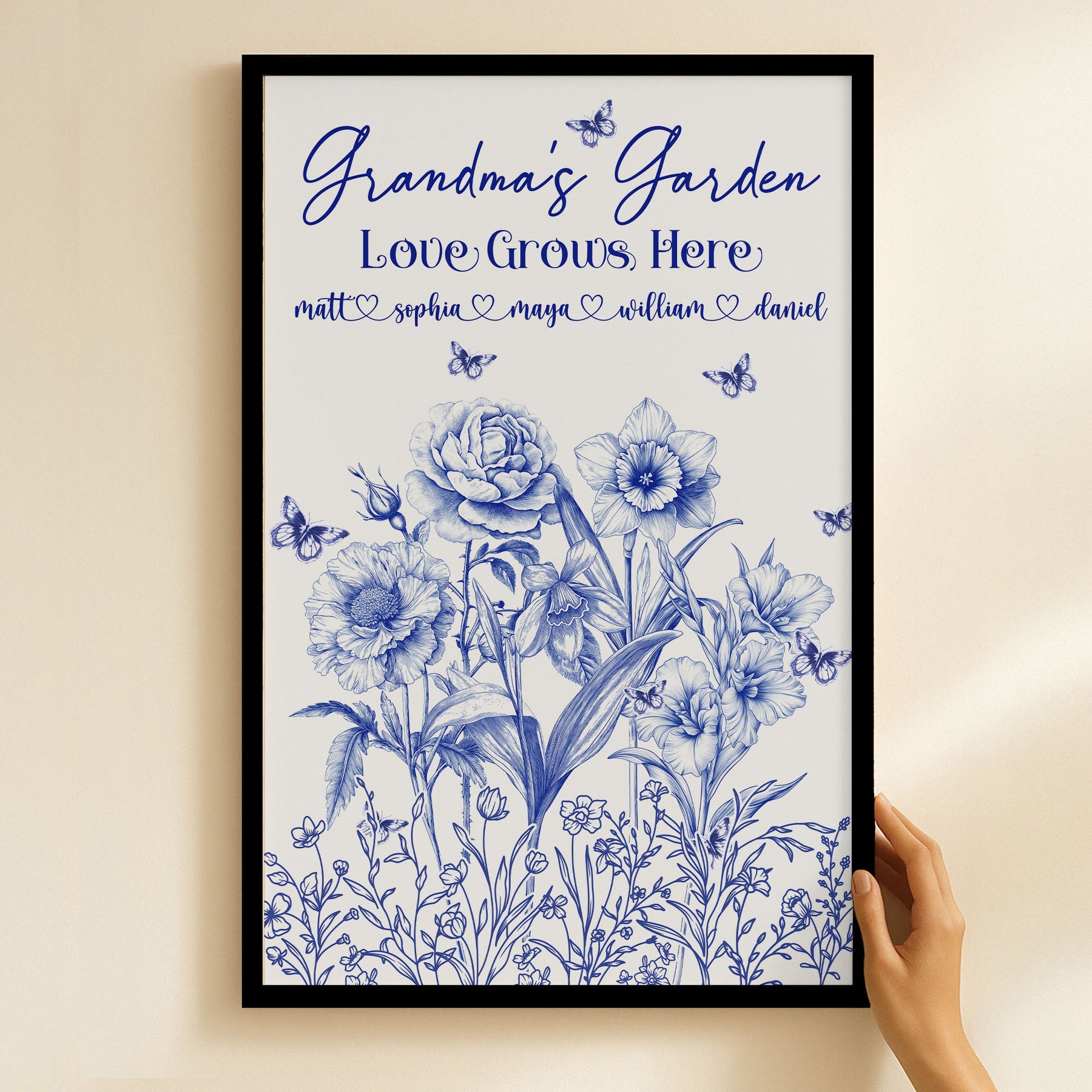 Grandma's Garden Custom Birth Flowers Kids - Personalized Poster