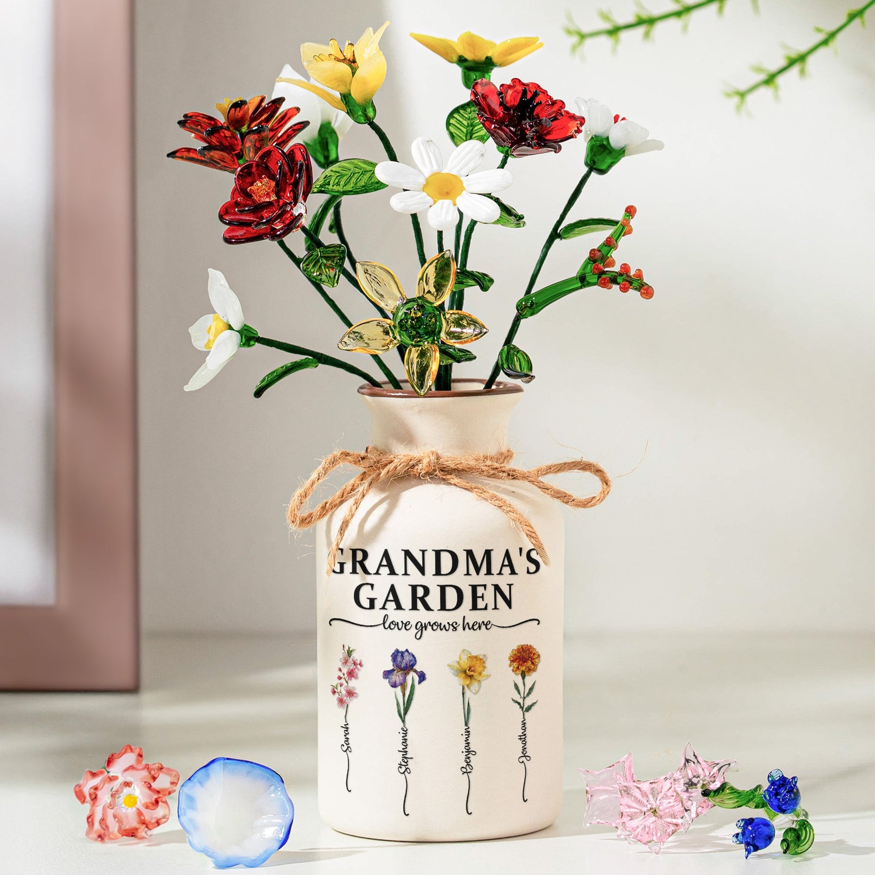 Personalized Glass Birth Month Flowers