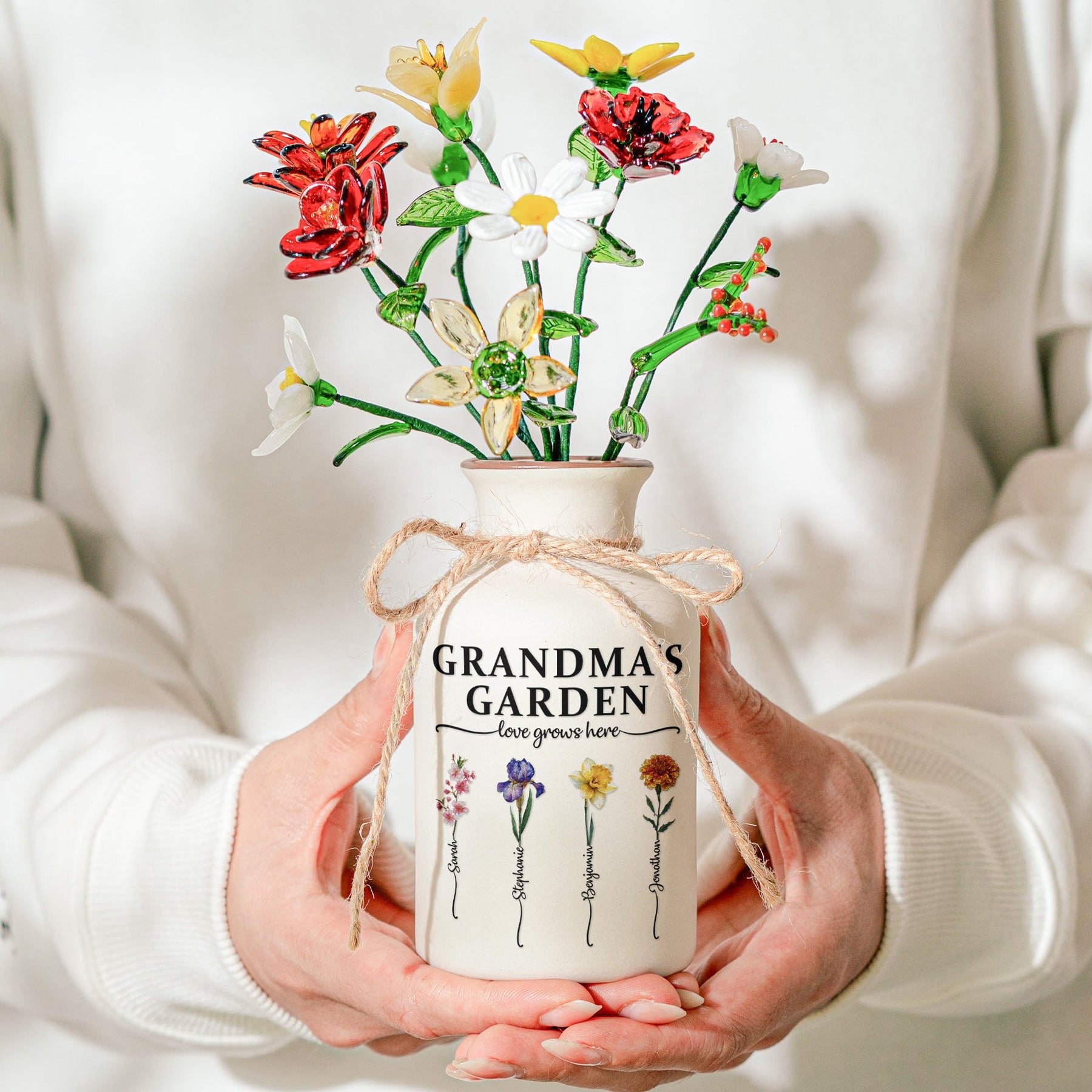 Personalized Glass Birth Month Flowers